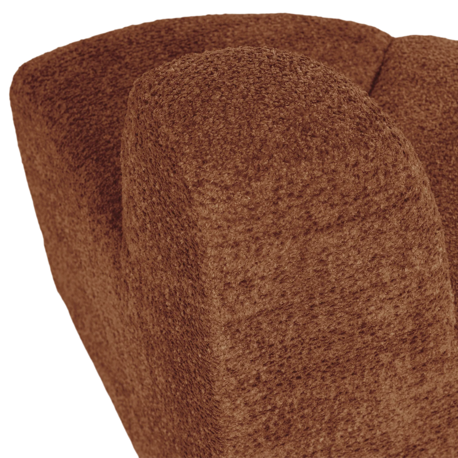 Sofa modułowa MOJO BENCH - element narożny zaokrąglony ceglany brązowy szenil - Image 6