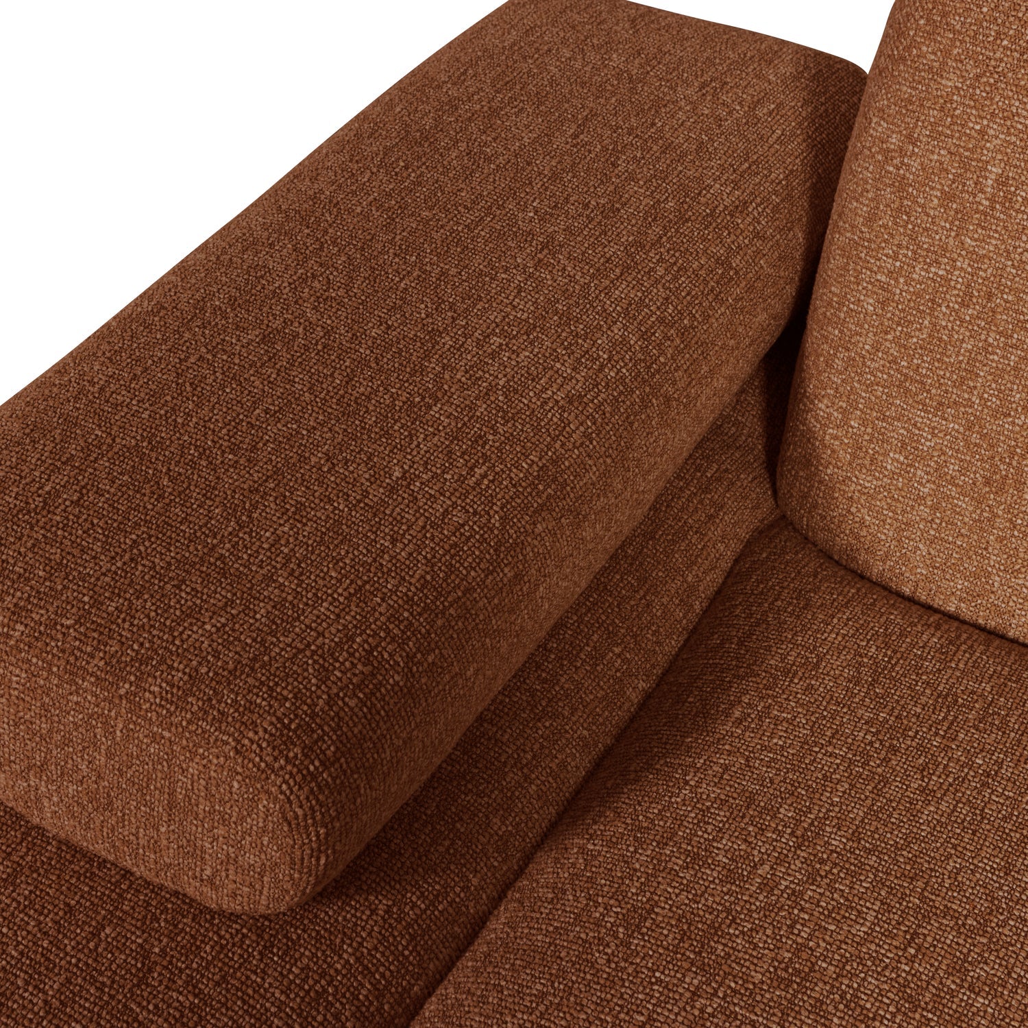 Sofa modułowa MOJO - szezlong lewostronny rdzawy brązowy bouclé - Image 2
