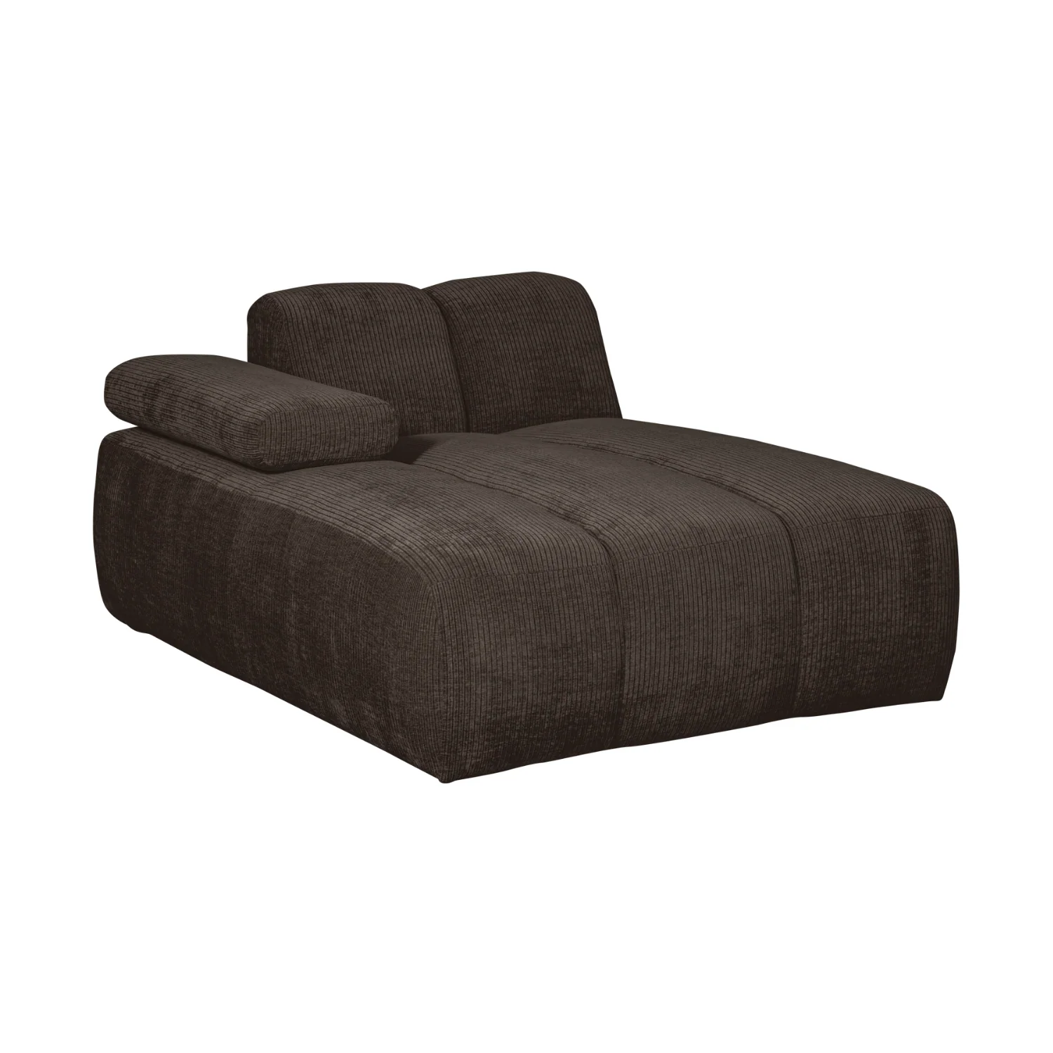 Sofa modułowa MOJO - szezlong lewostronny ciemnobrązowy sztruks