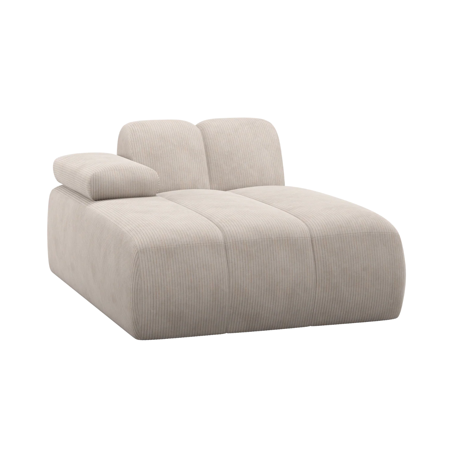 Sofa modułowa MOJO - szezlong lewostronny ecru sztruks