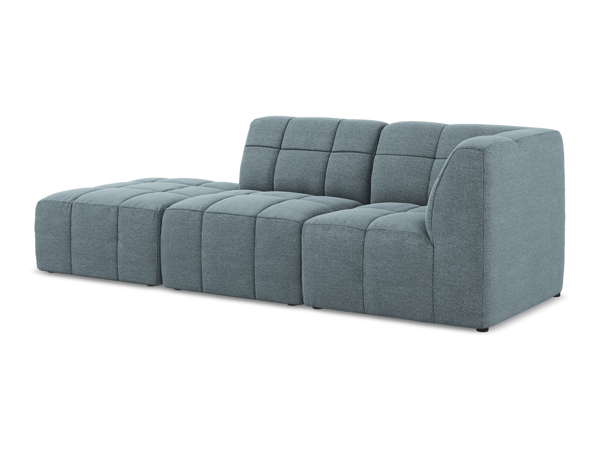Sofa modułowa prawostronna otwarta 3-osobowa ALOHA dżinsowy niebieski boucle