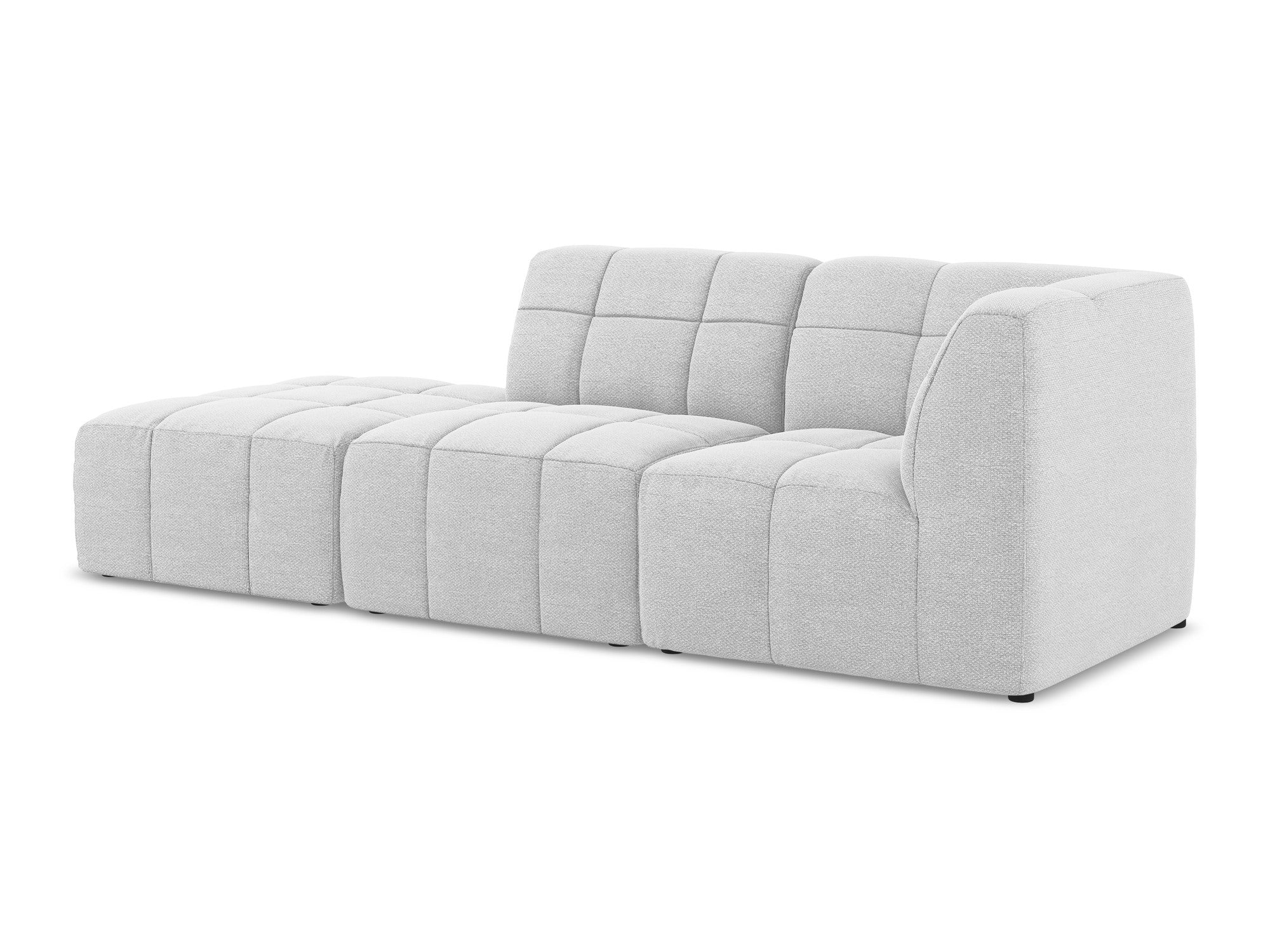 Sofa modułowa prawostronna otwarta 3-osobowa ALOHA srebrny boucle