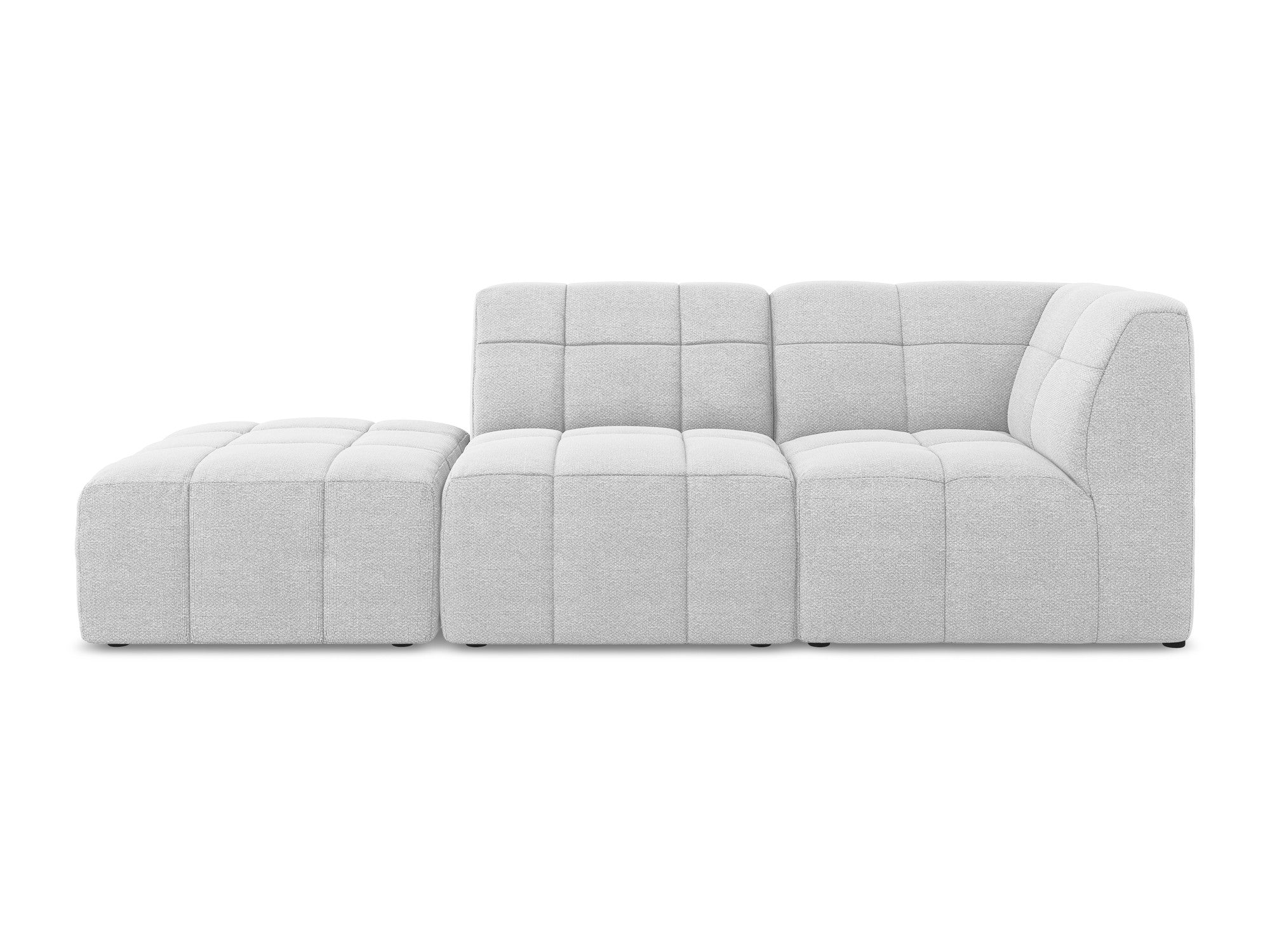 Sofa modułowa prawostronna otwarta 3-osobowa ALOHA srebrny boucle - Image 3