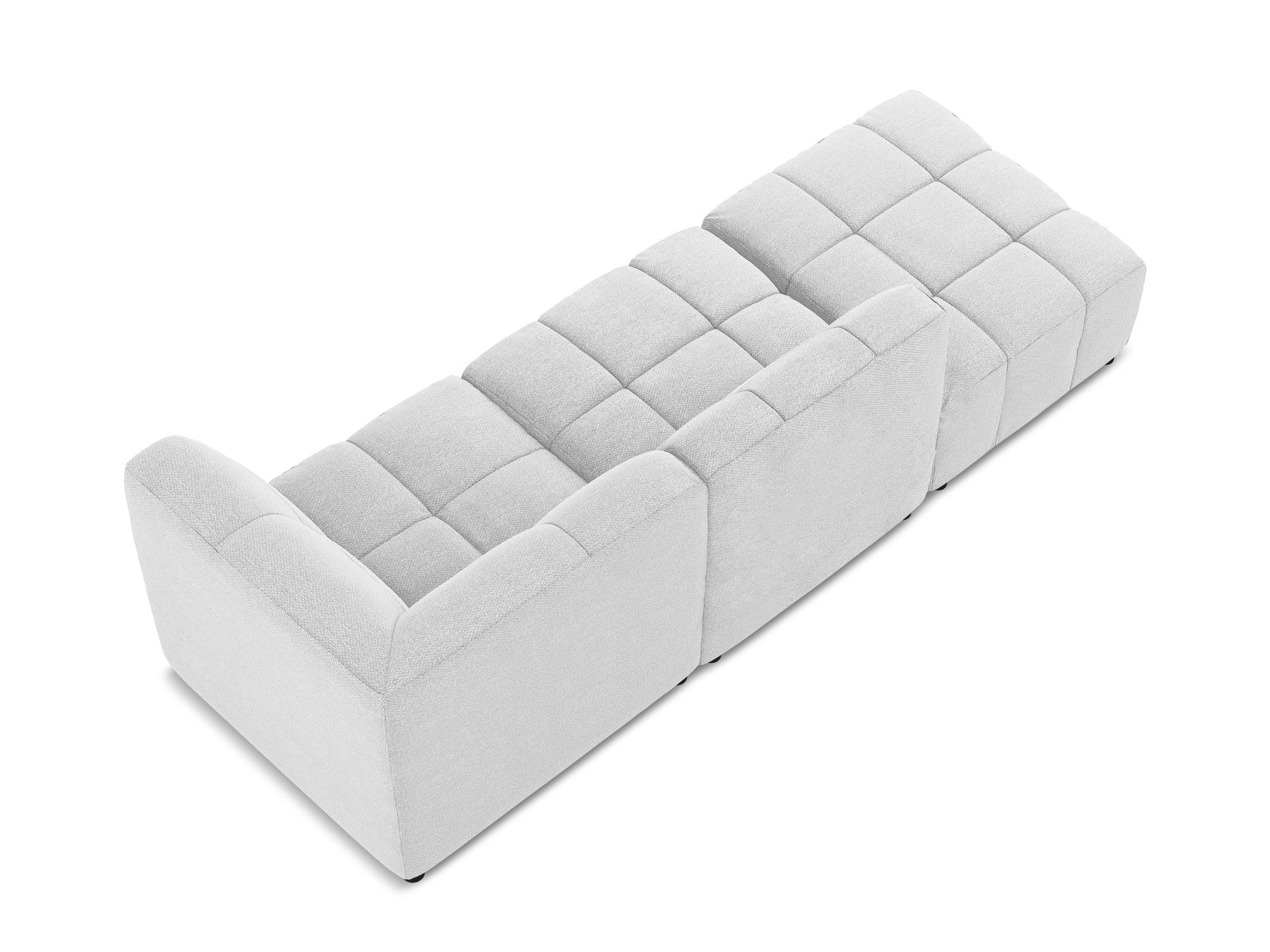 Sofa modułowa prawostronna otwarta 3-osobowa ALOHA srebrny boucle - Image 5