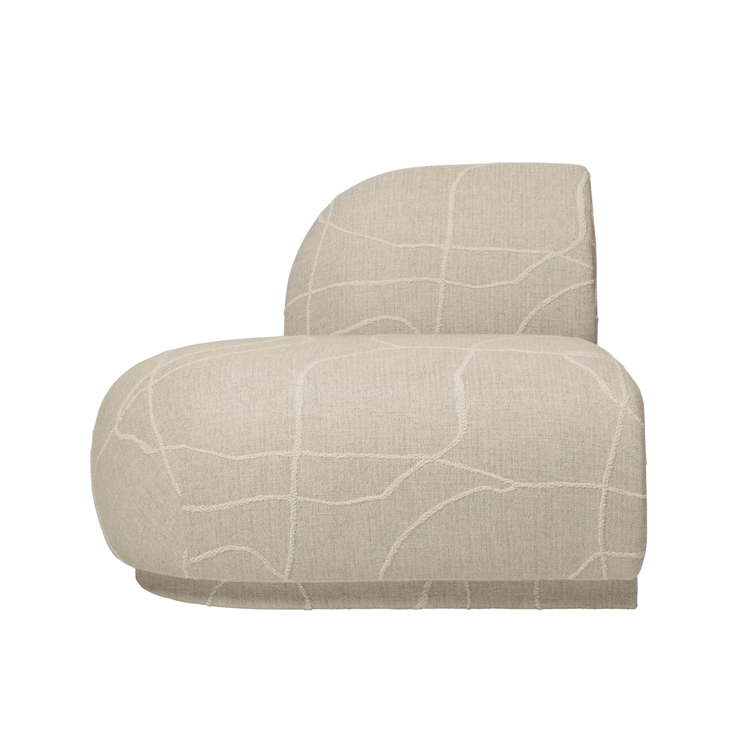 Sofa modułowa RICO Can Lis - element końcowy otwarty lewostronny piaskowy z białym