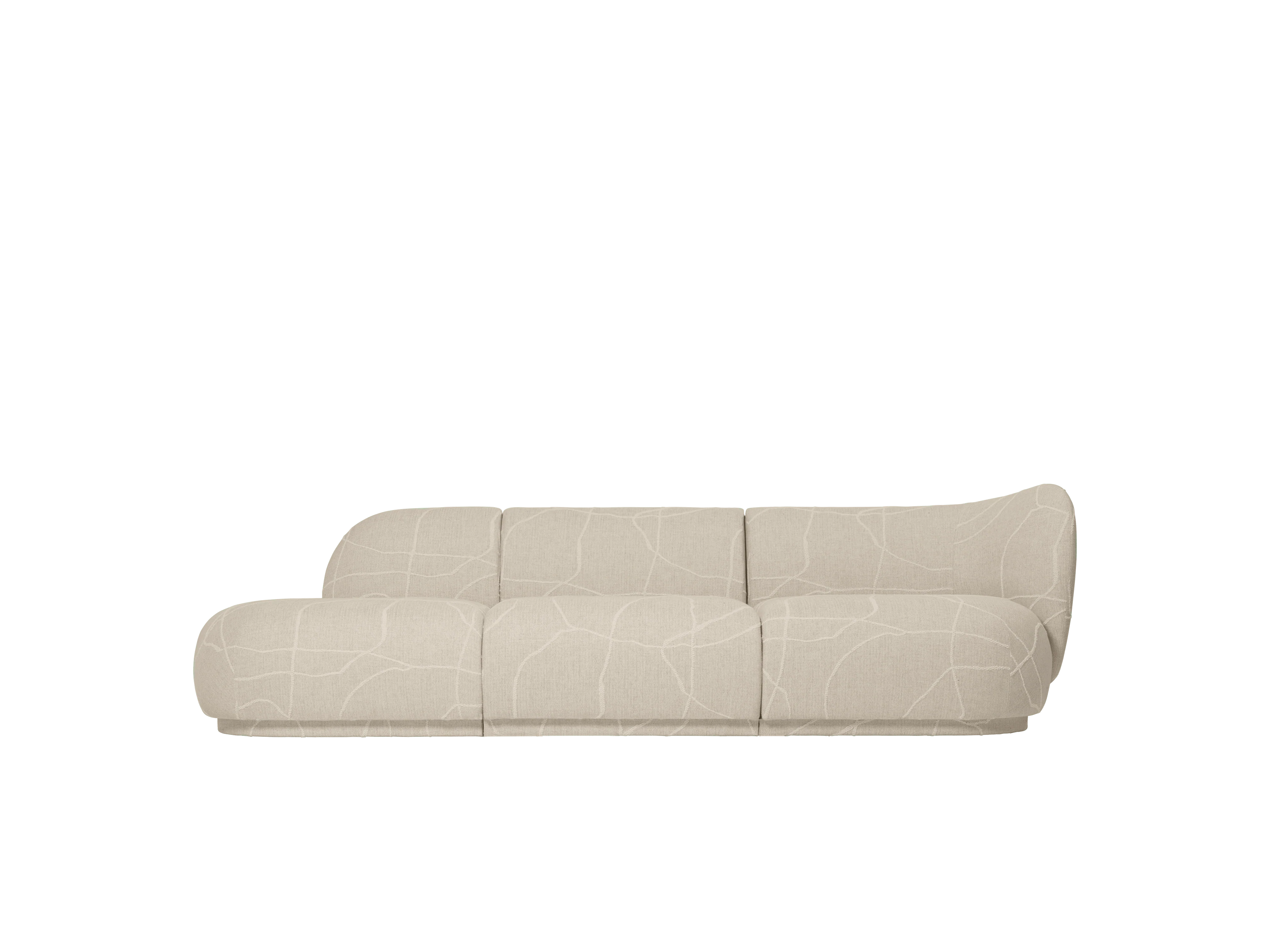 Sofa modułowa RICO Can Lis - element końcowy otwarty lewostronny piaskowy z białym - Image 6