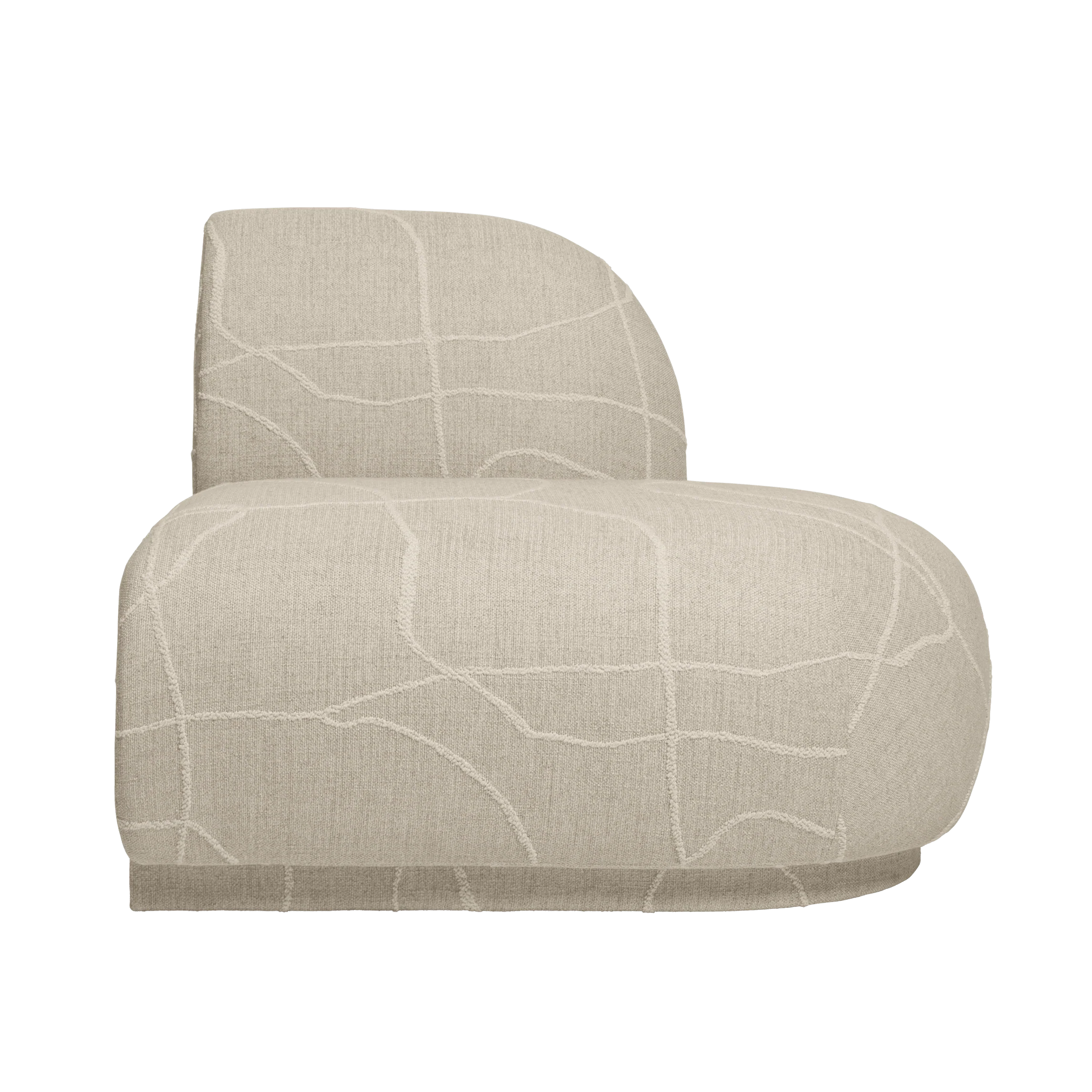 Sofa modułowa RICO Can Lis - element końcowy otwarty prawostronny piaskowy z białym