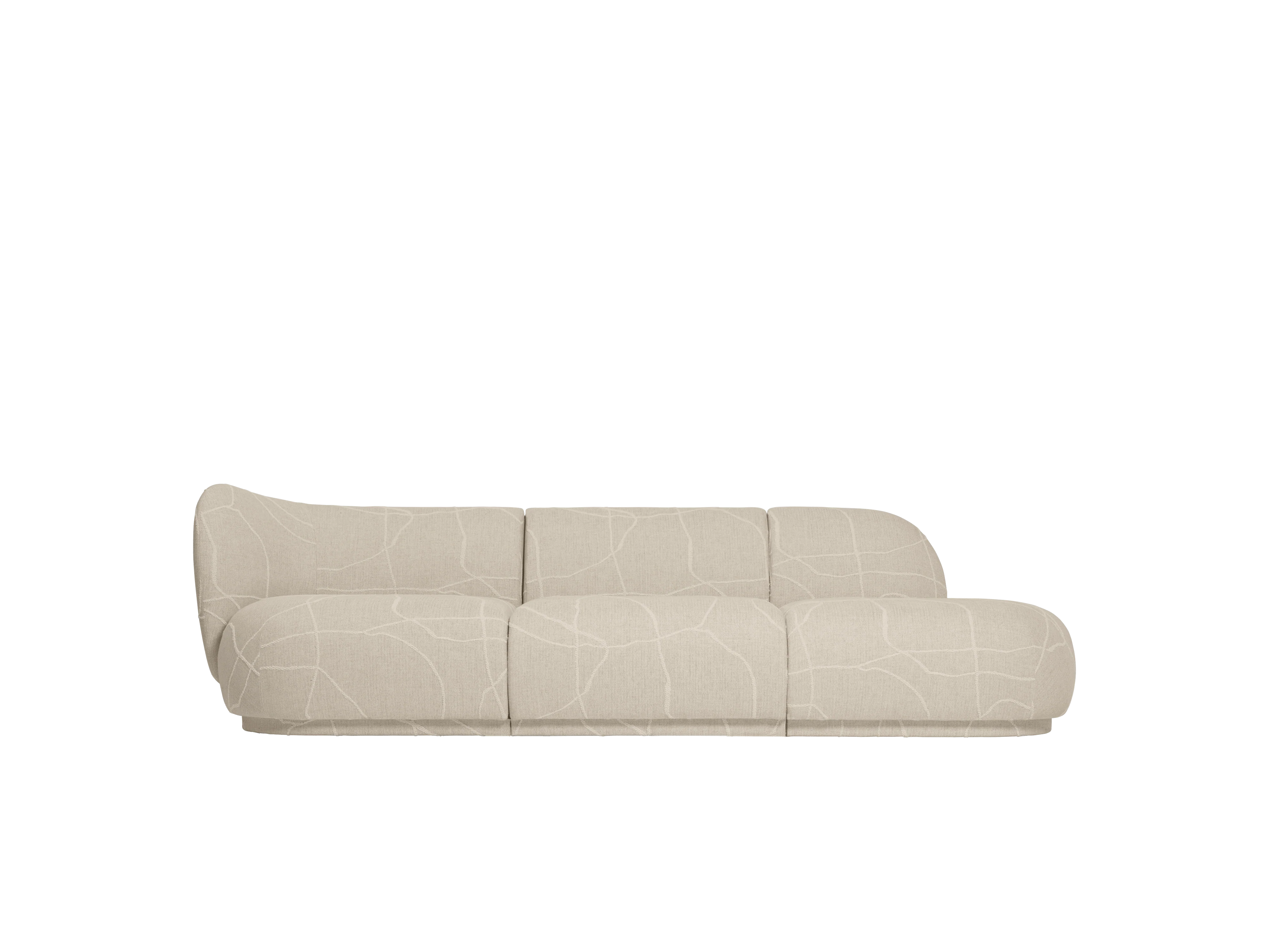 Sofa modułowa RICO Can Lis - element końcowy otwarty prawostronny piaskowy z białym - Image 6