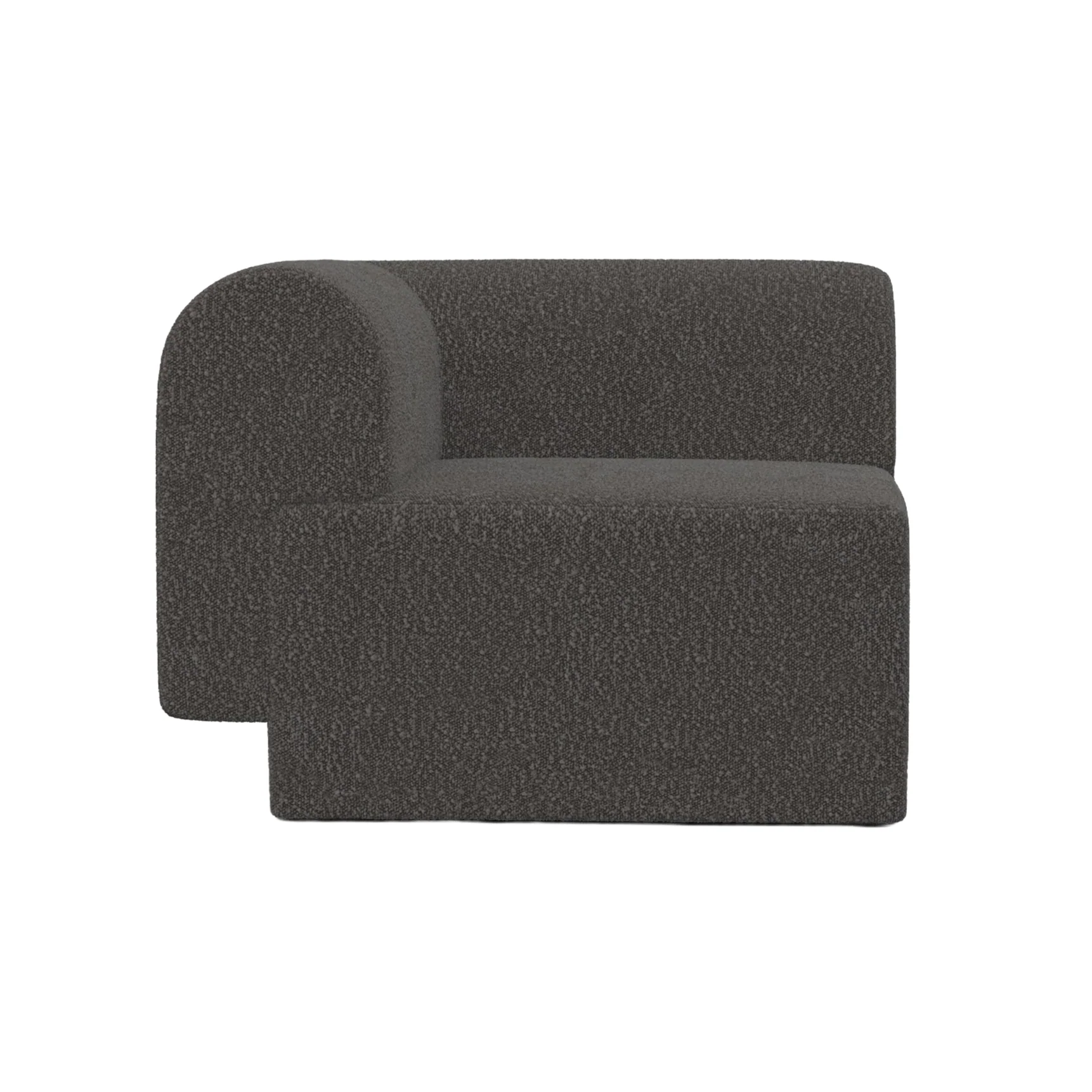 Sofa modułowa TORI - moduł narożny czarny boucle