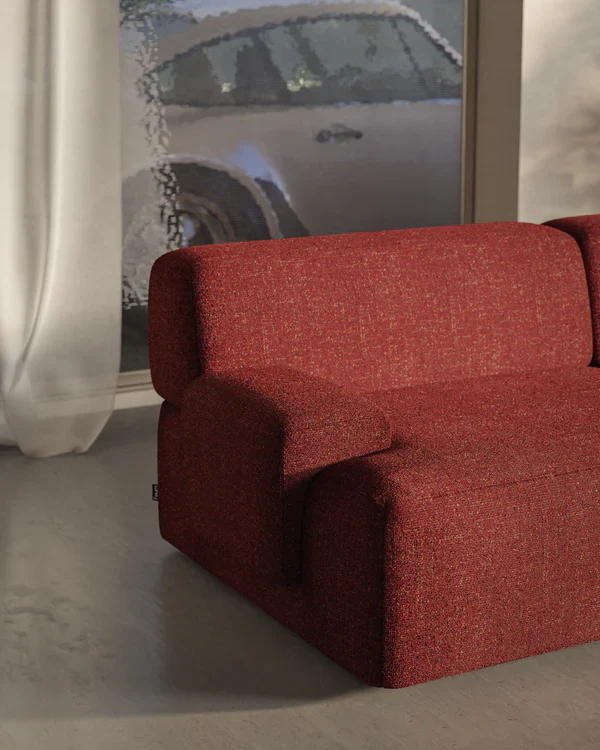 Sofa modułowa UMI - element lewostronny kasztanowy czerwony - Image 4