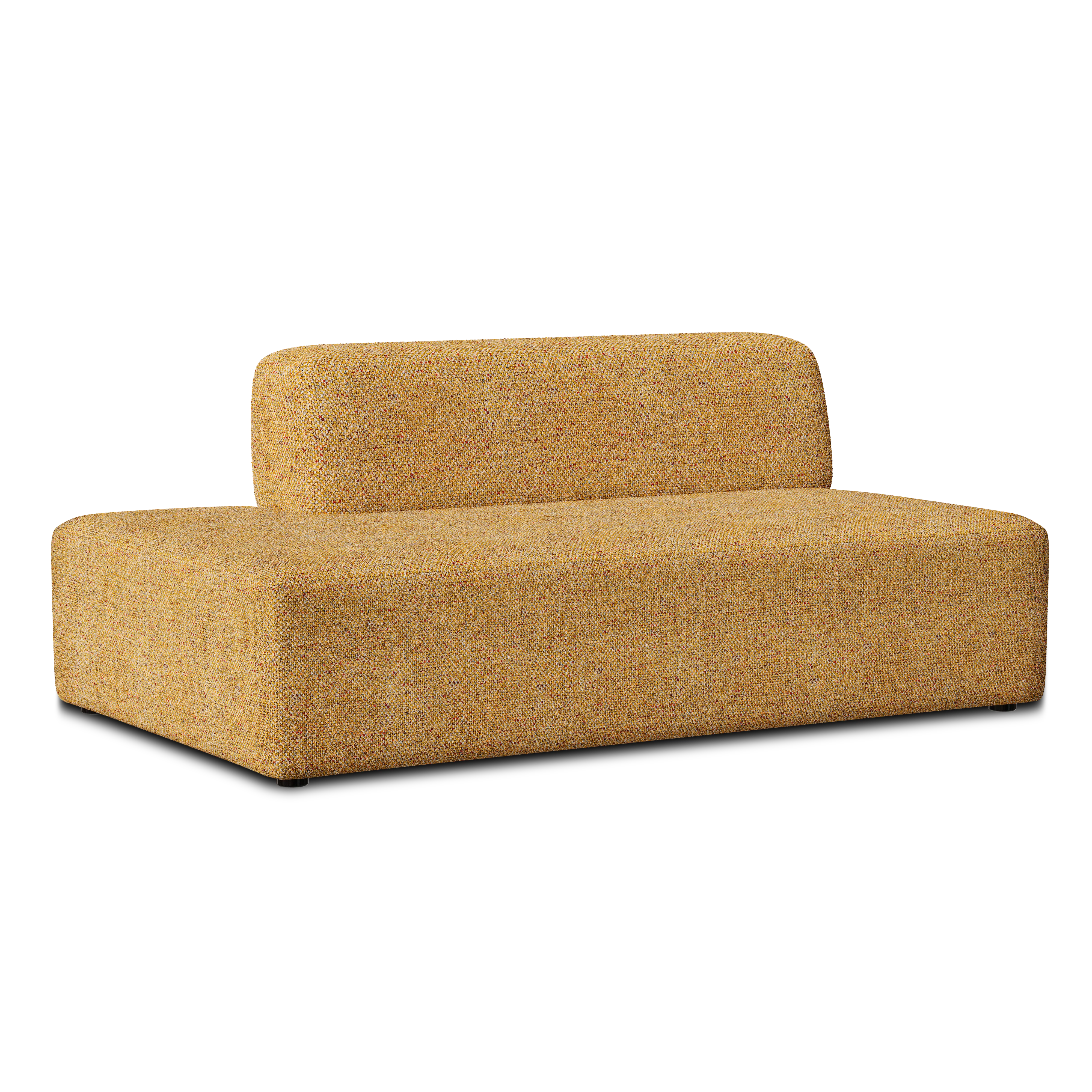 Sofa modułowa UMI - element otwarty prawostronny jesienny pomarańczowy
