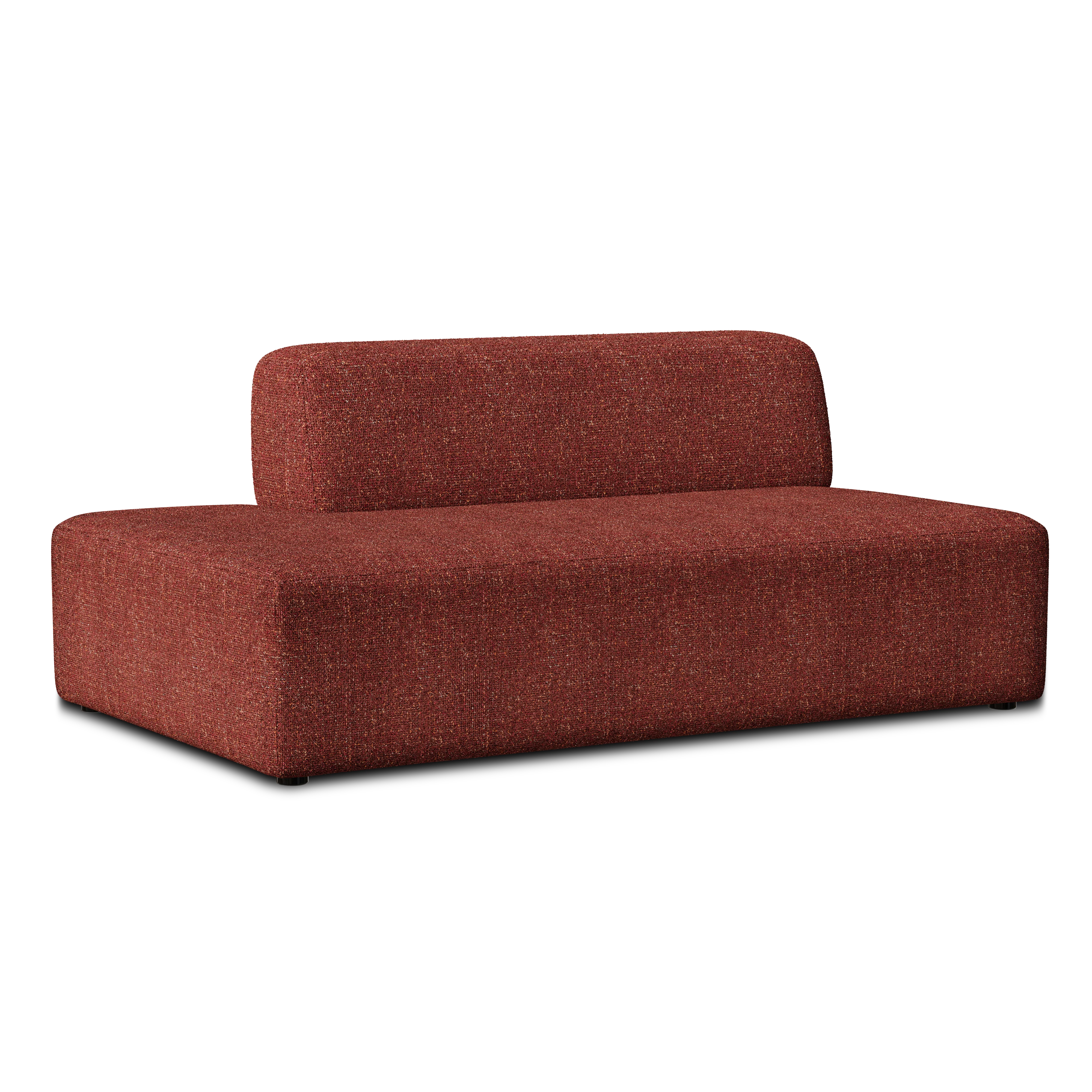 Sofa modułowa UMI - moduł otwarty prawostronny kasztanowy czerwony
