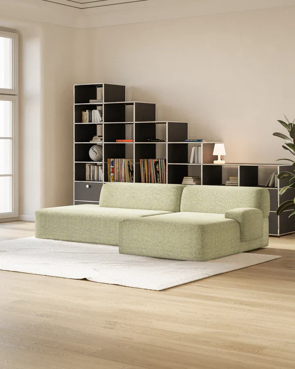 Sofa modułowa UMI - element otwarty prawostronny jasny zielony - Image 2