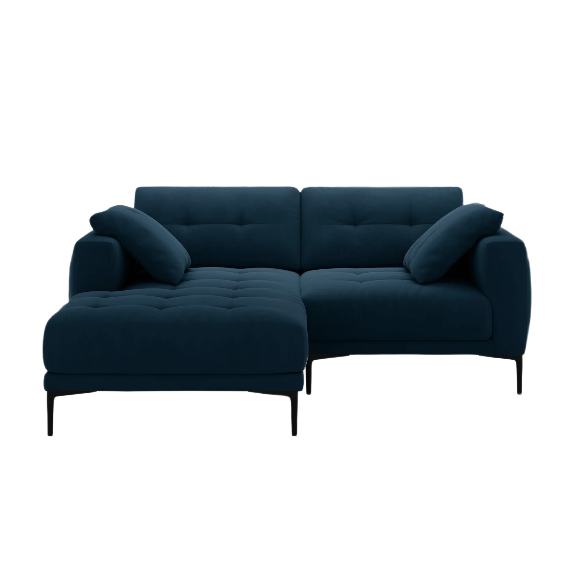 Sofa narożna lewostronna aksamitna BEMY granat królewski