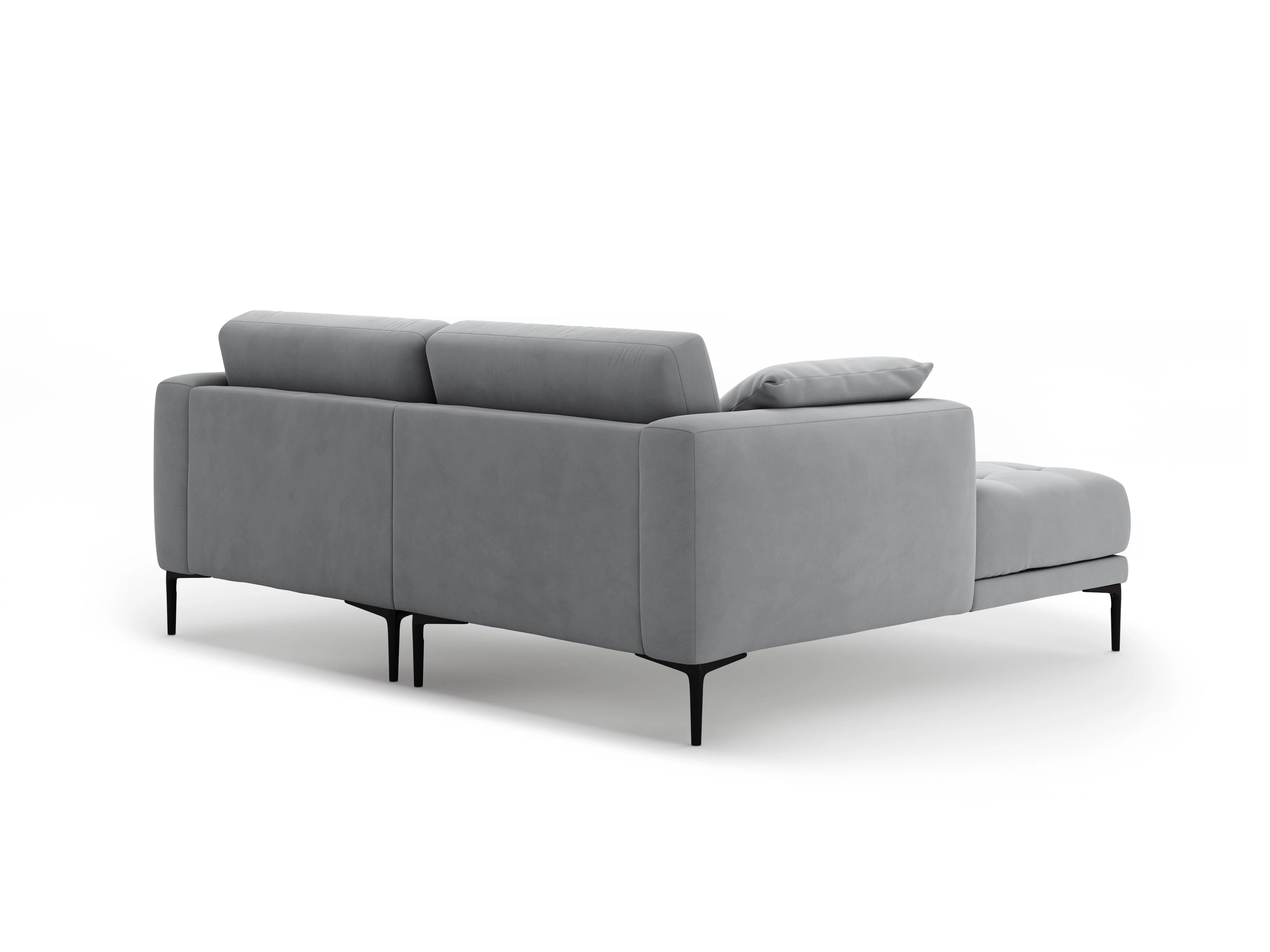 Sofa narożna lewostronna aksamitna BEMY szary - Image 5