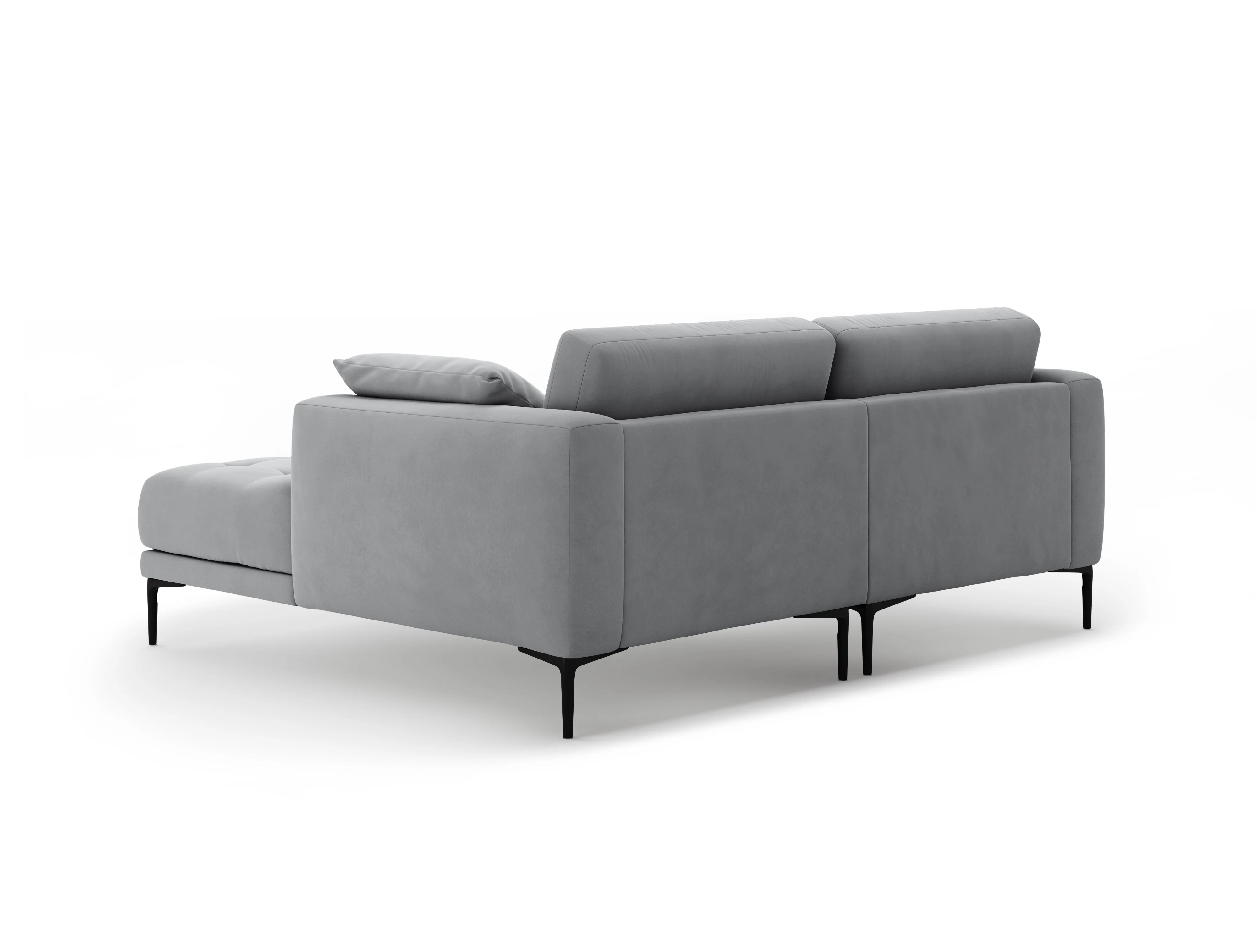 Sofa narożna prawostronna aksamitna BEMY szary - Image 5