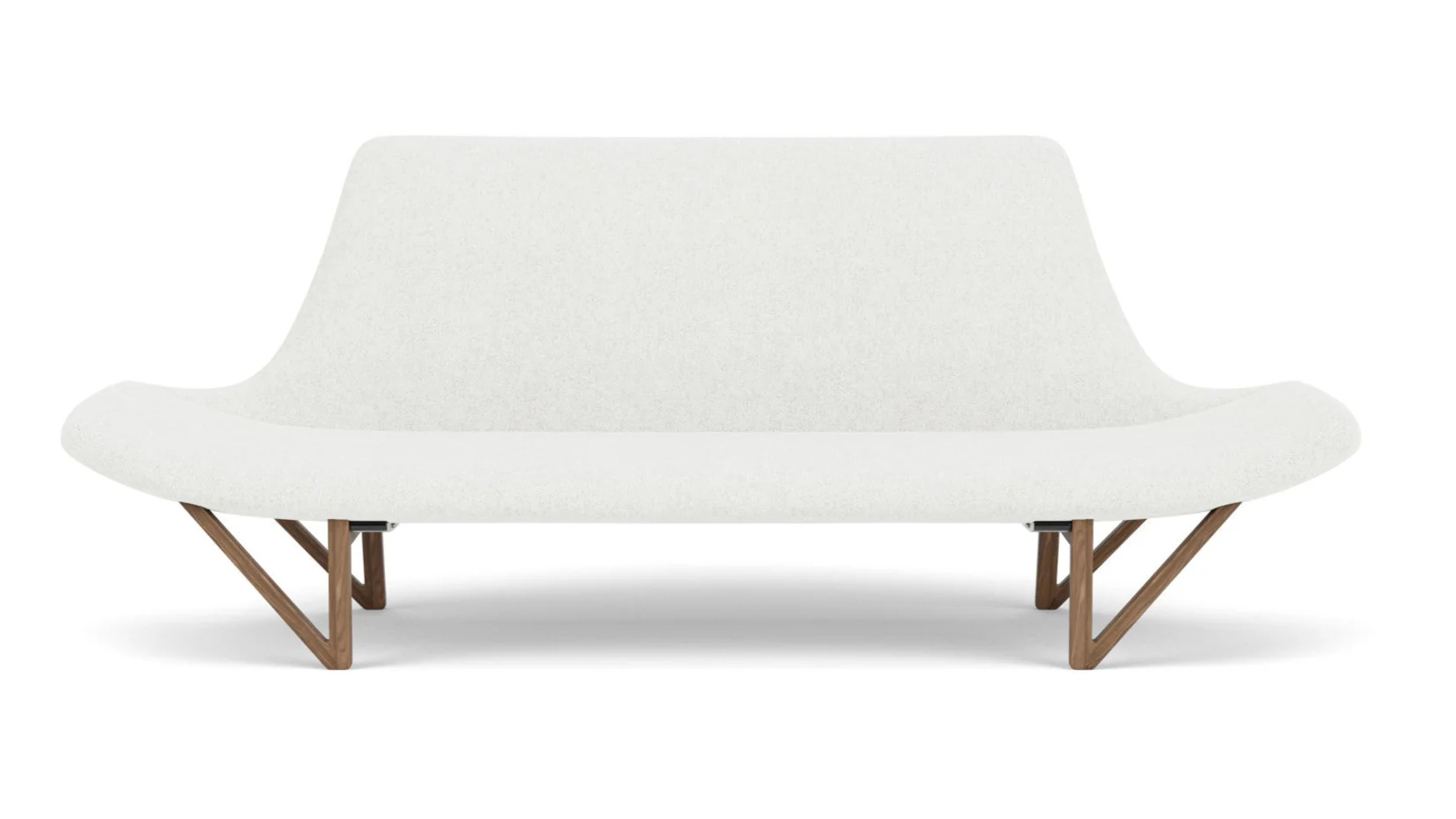 Sofa PAGODE jasnoszary z orzechową podstawą - Image 3