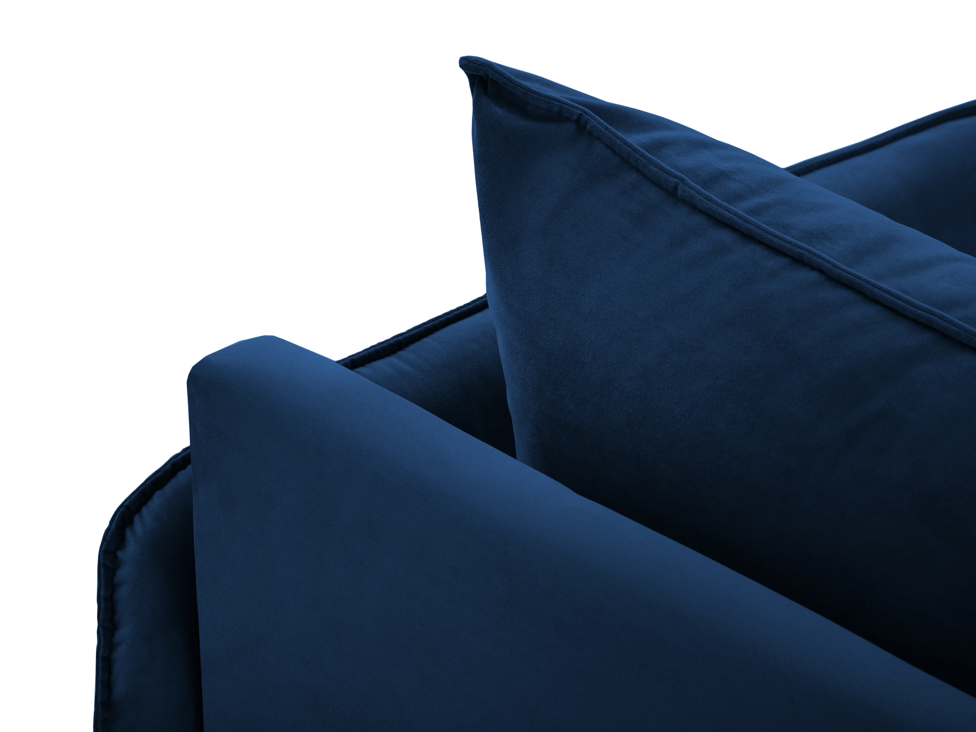 Sofa panoramiczna aksamitna 6-osobowa VIENNA granat królewski z czarną podstawą - Image 8