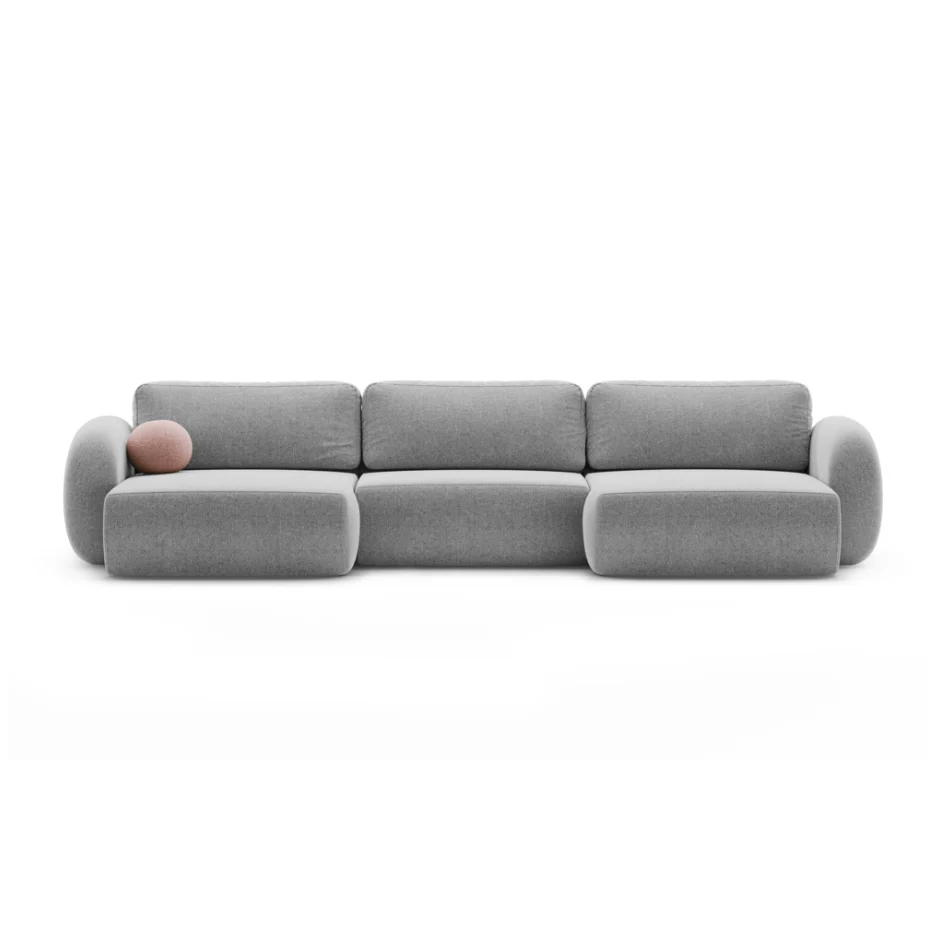 Sofa panoramiczna z funkcją spania 5-osobowa TONALE szary