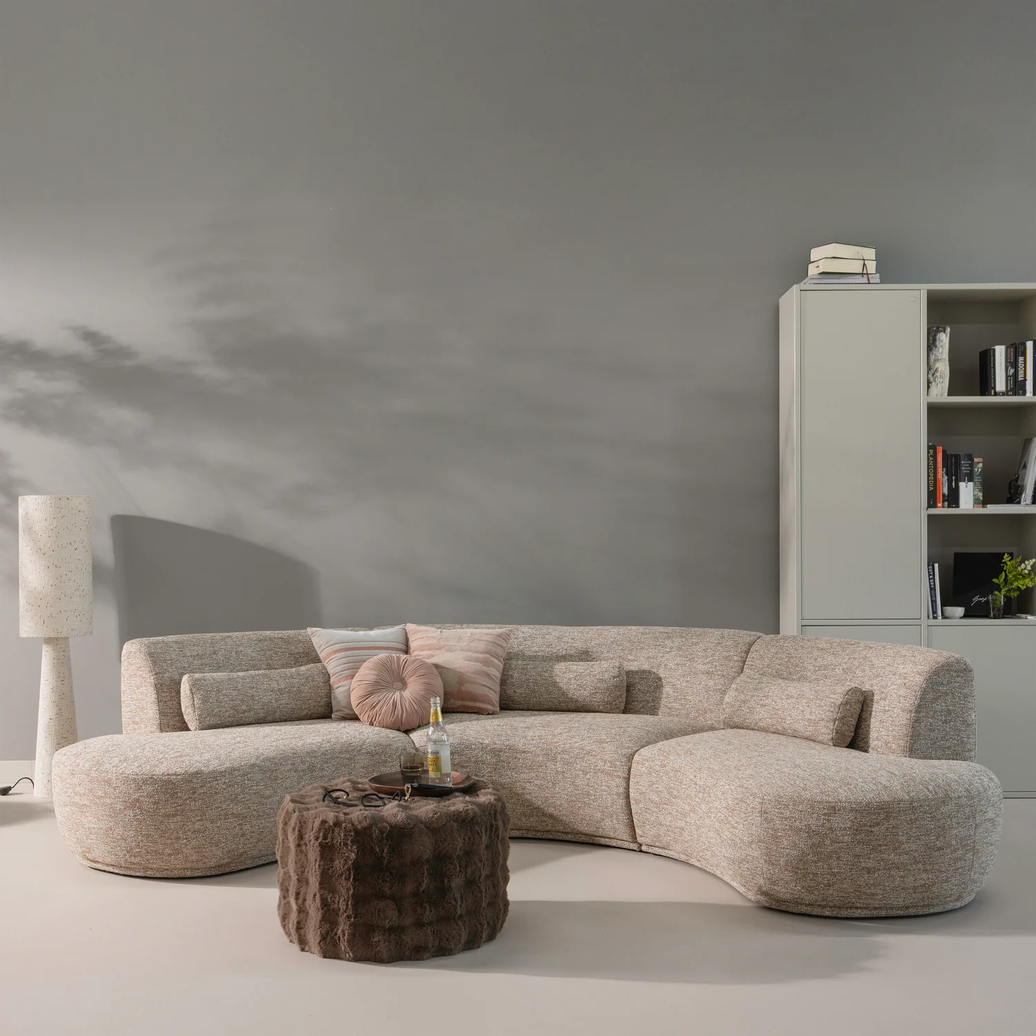 Sofa półokrągła 6-osobowa BATAVIER brązowy melanż - Image 2