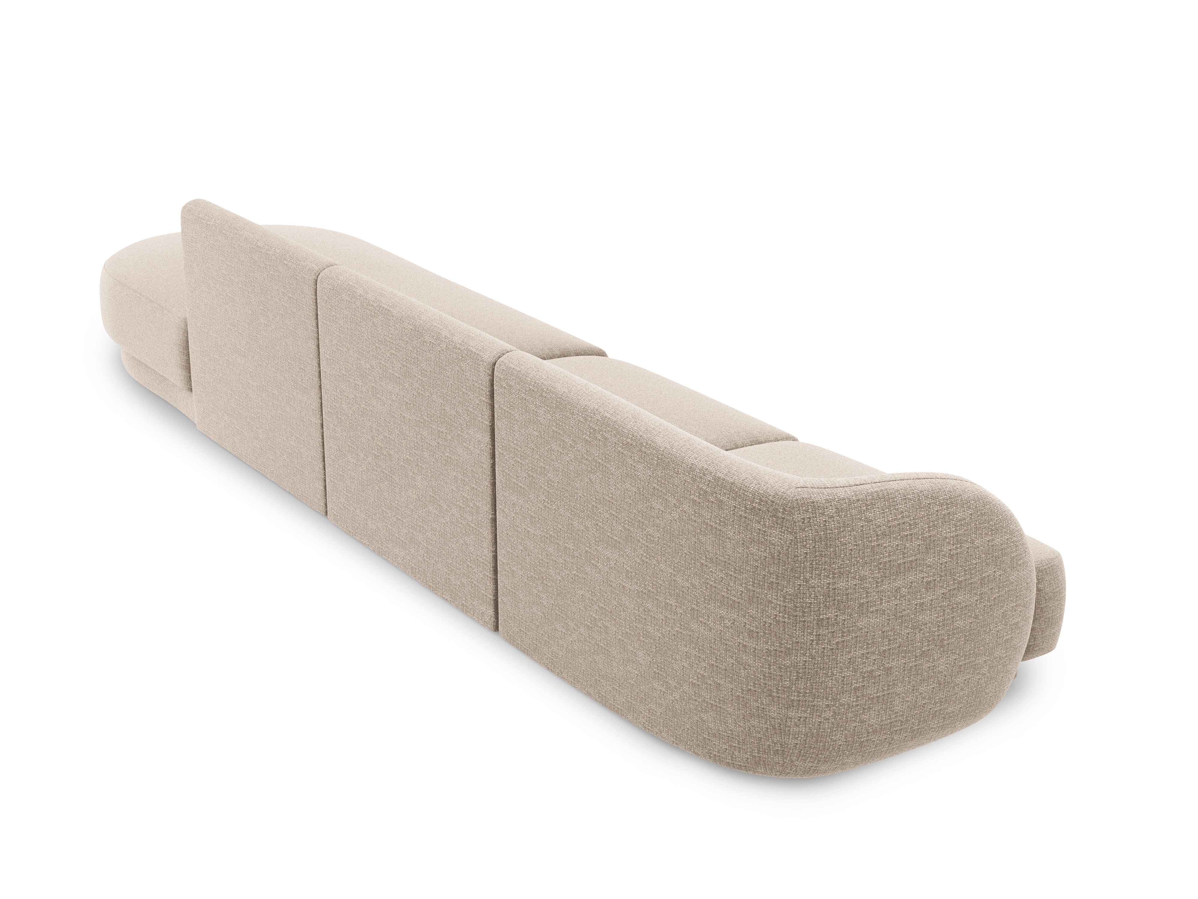 Sofa prawostronna 4-osobowa otwarta MILEY beżowy szenil jedwabisty - Image 3
