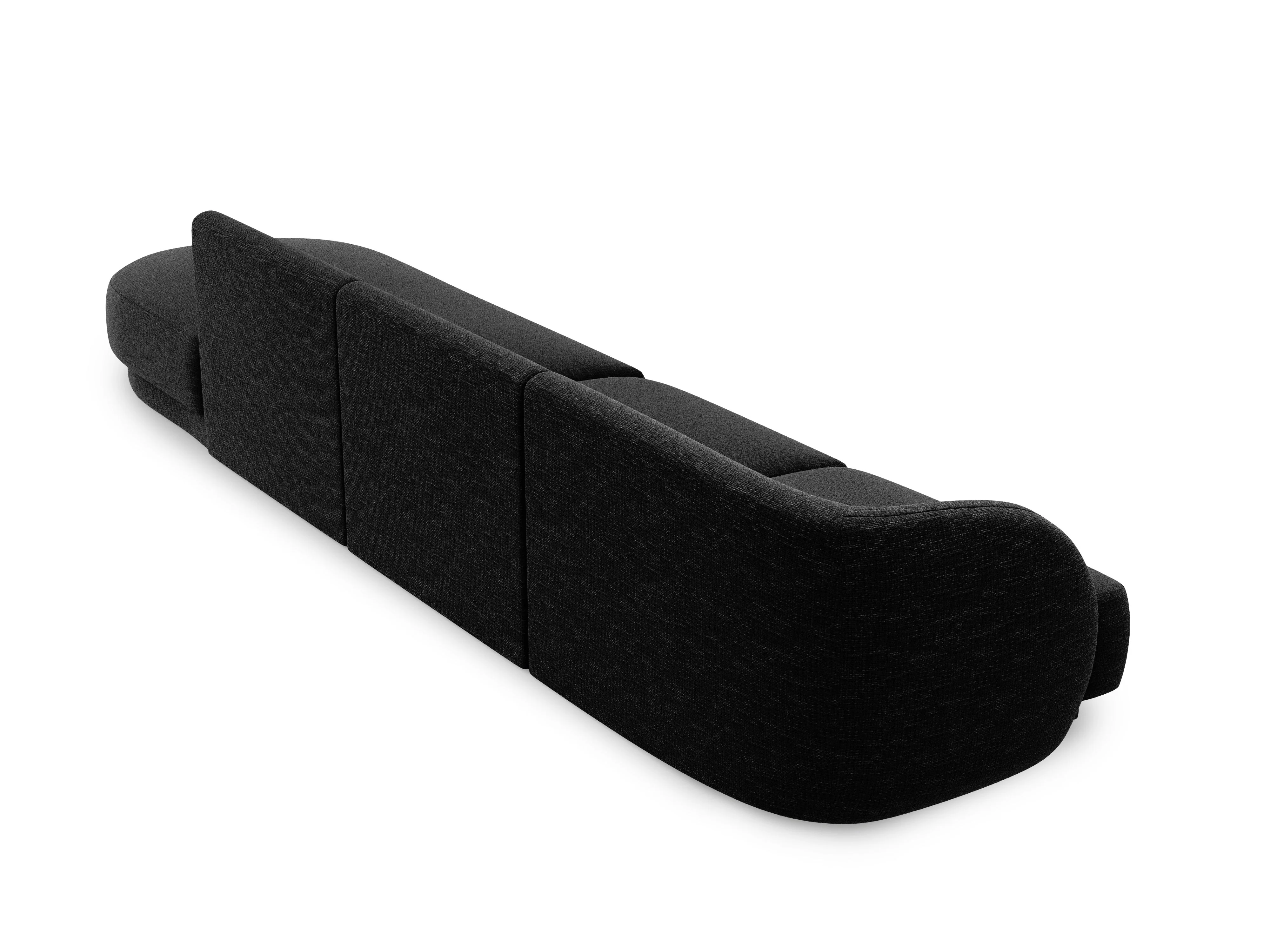 Sofa otwarta prawostronna 4-osobowa otwarta MILEY czarny szenil - Image 4