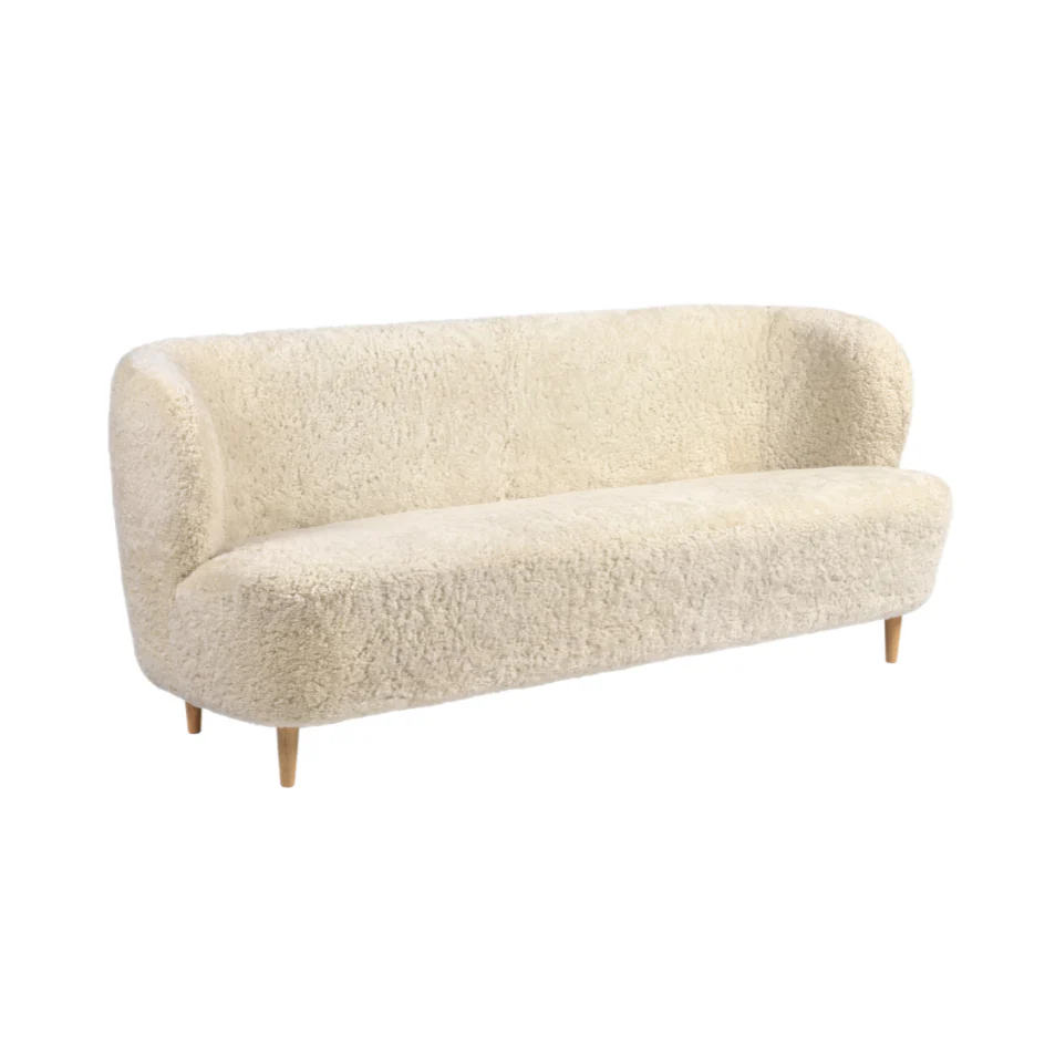 Sofa STAY tapicerowana z dębową podstawą