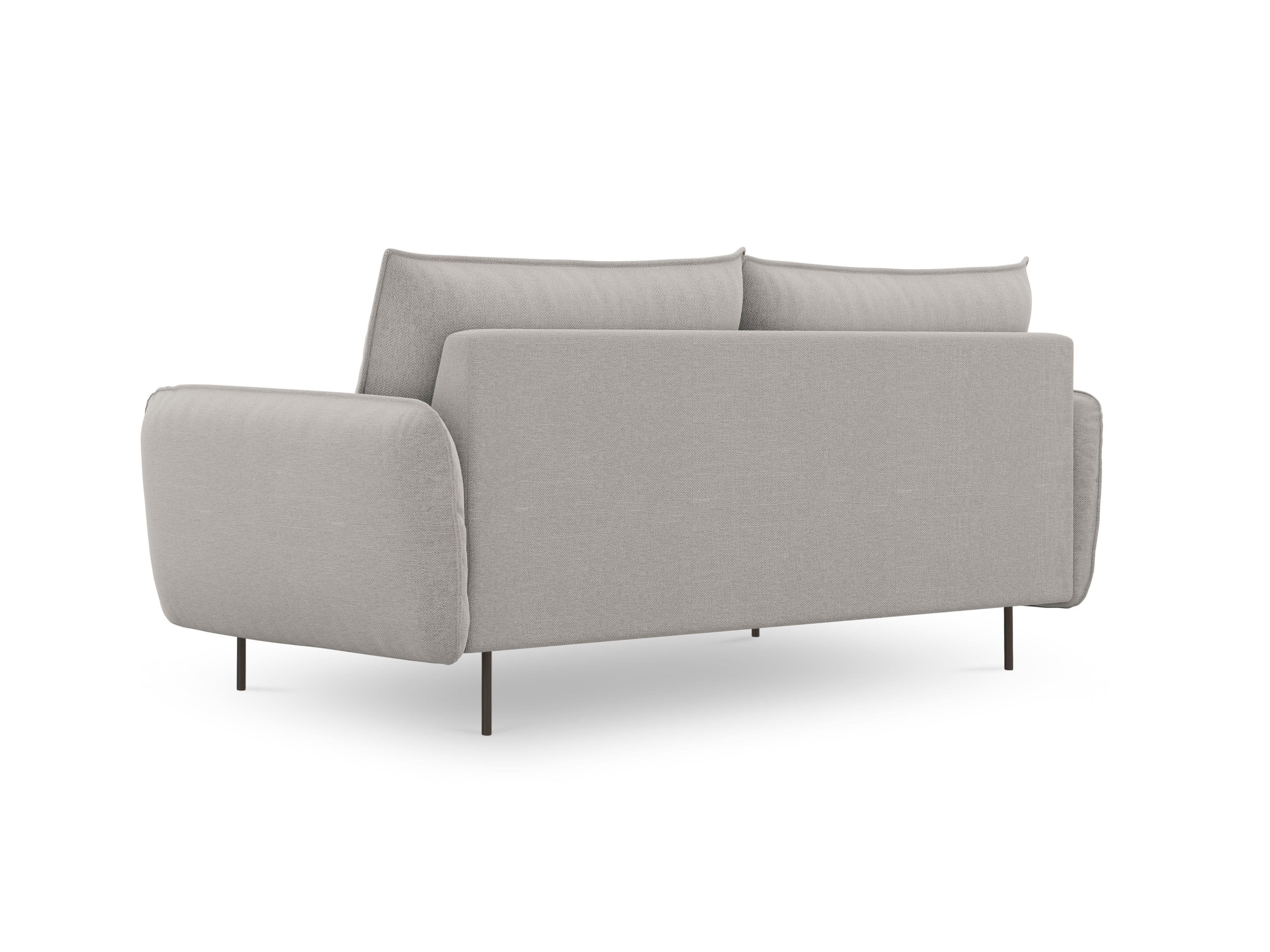 Sofa 3-osobowa VIENNA jasnoszary szenil z czarną podstawą - Image 3