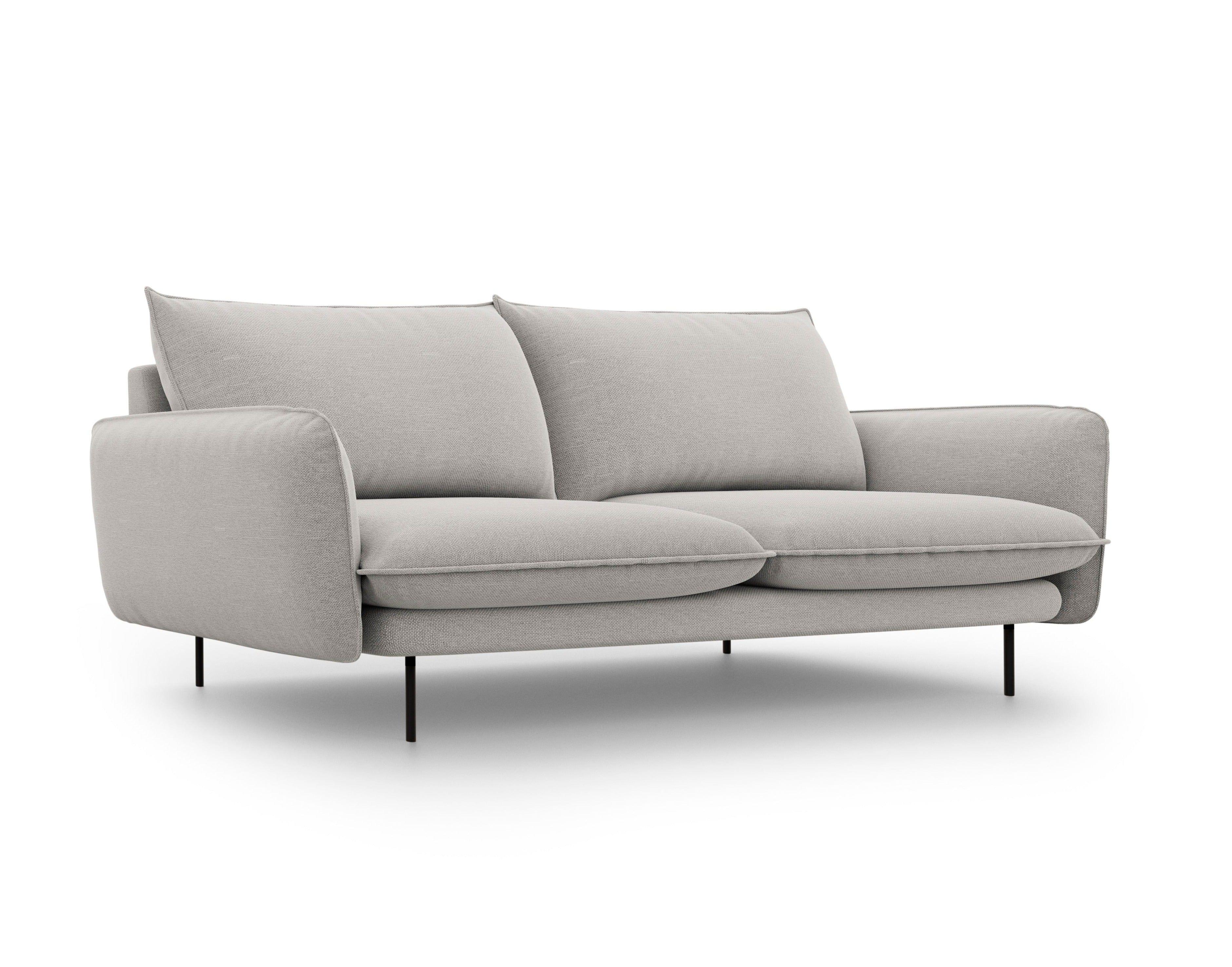 Sofa 3-osobowa VIENNA jasnoszary szenil z czarną podstawą - Image 5