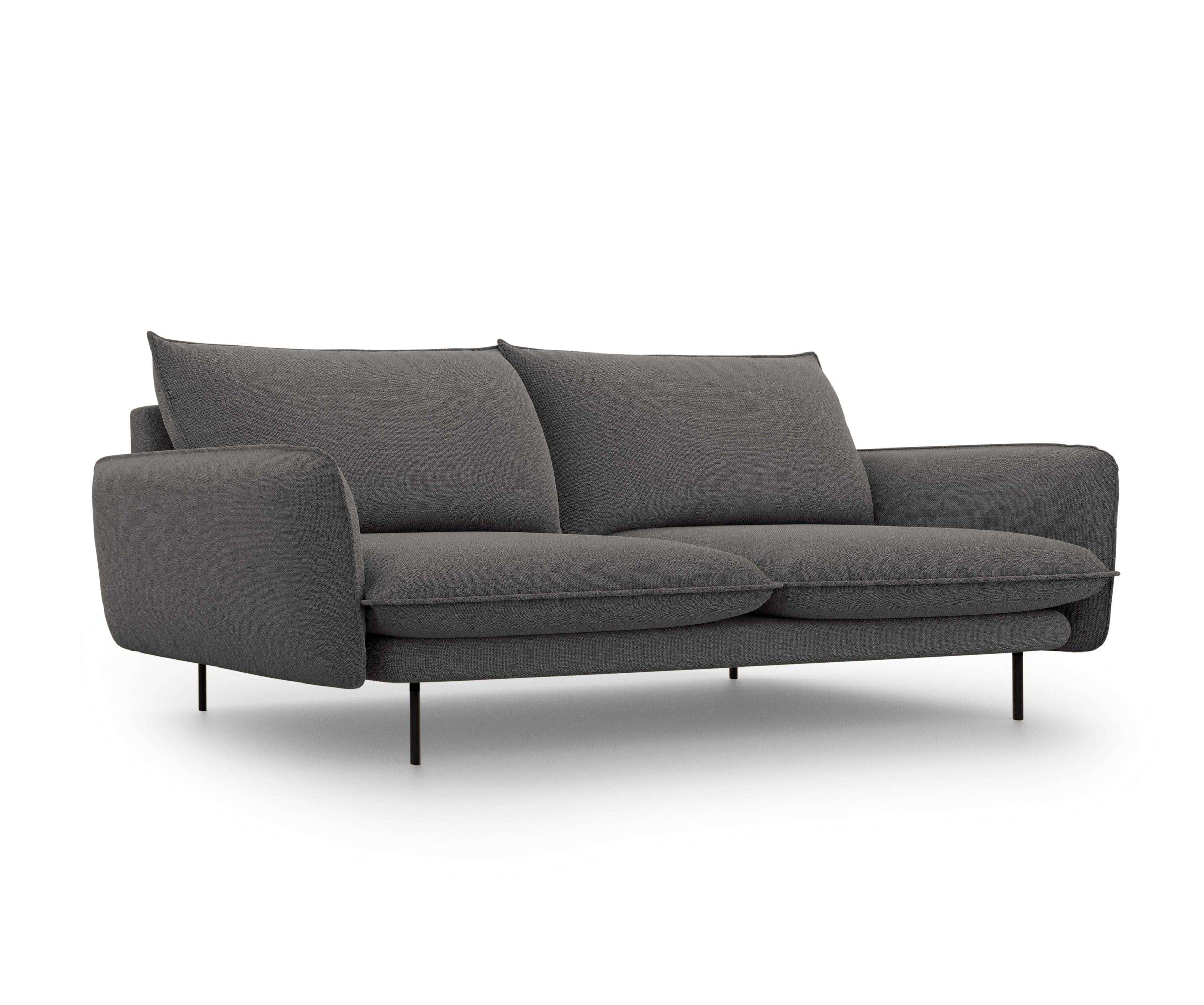 Sofa 4-osobowa VIENNA ciemnoszary szenil z czarną podstawą