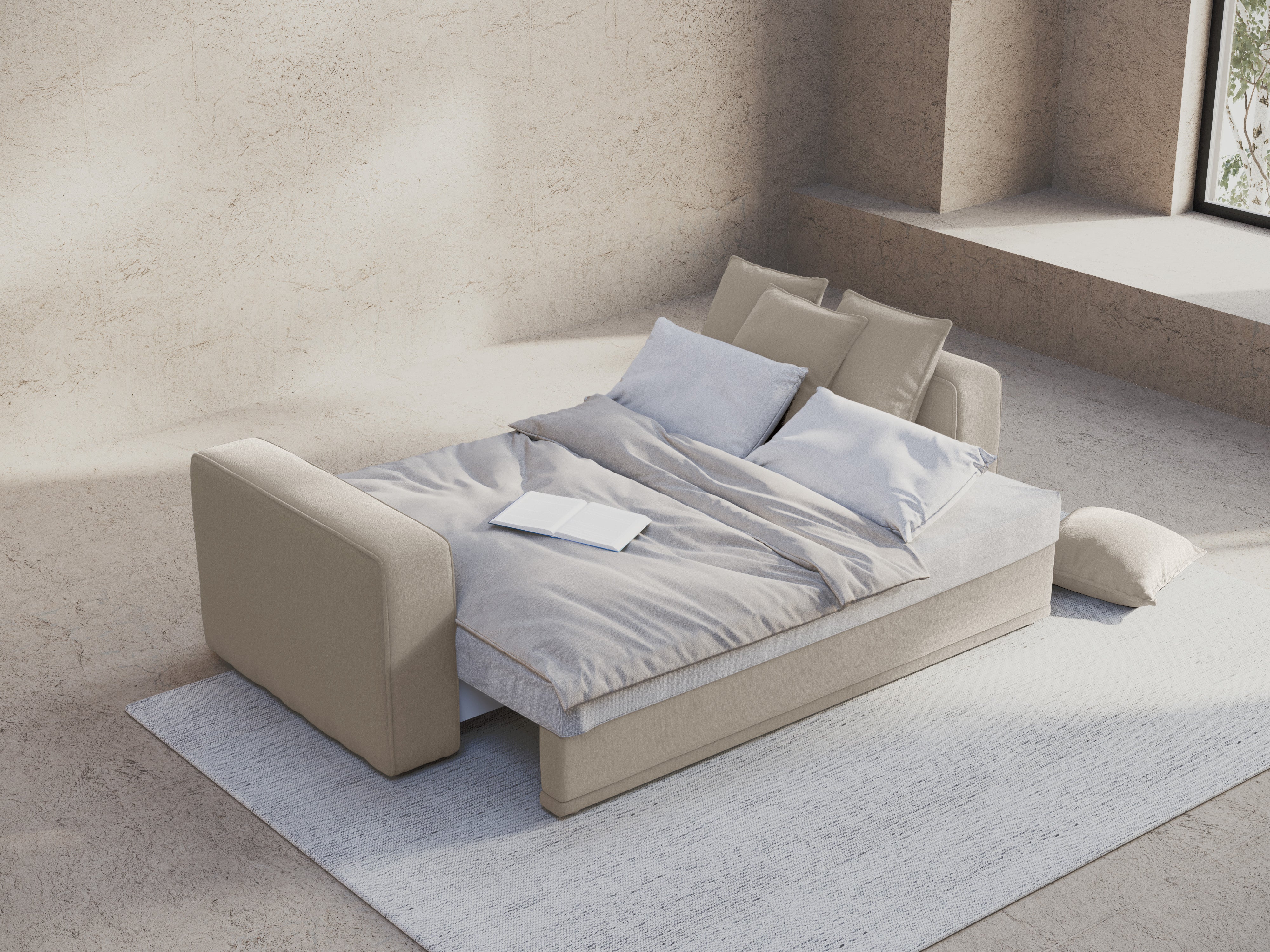 Sofa z funkcją spania RIBES beżowy szenil - Image 4