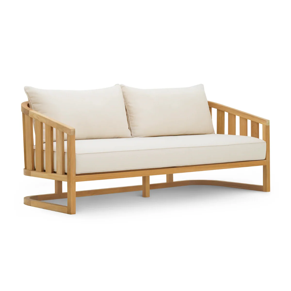 Sofa zewnętrzna ARUBA kremowy z drewnianą podstawą