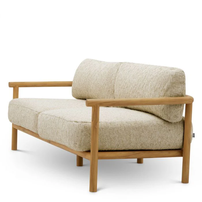 Sofa zewnętrzna OMBRIA kremowy z drewnianą podstawą - Image 4