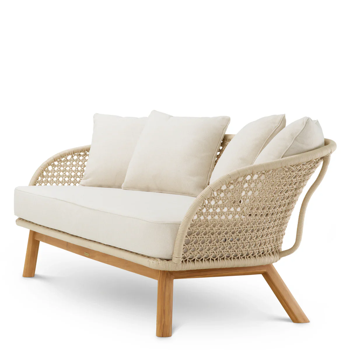 Sofa zewnętrzna TRINITY kremowy z drewnianą podstawą - Image 4