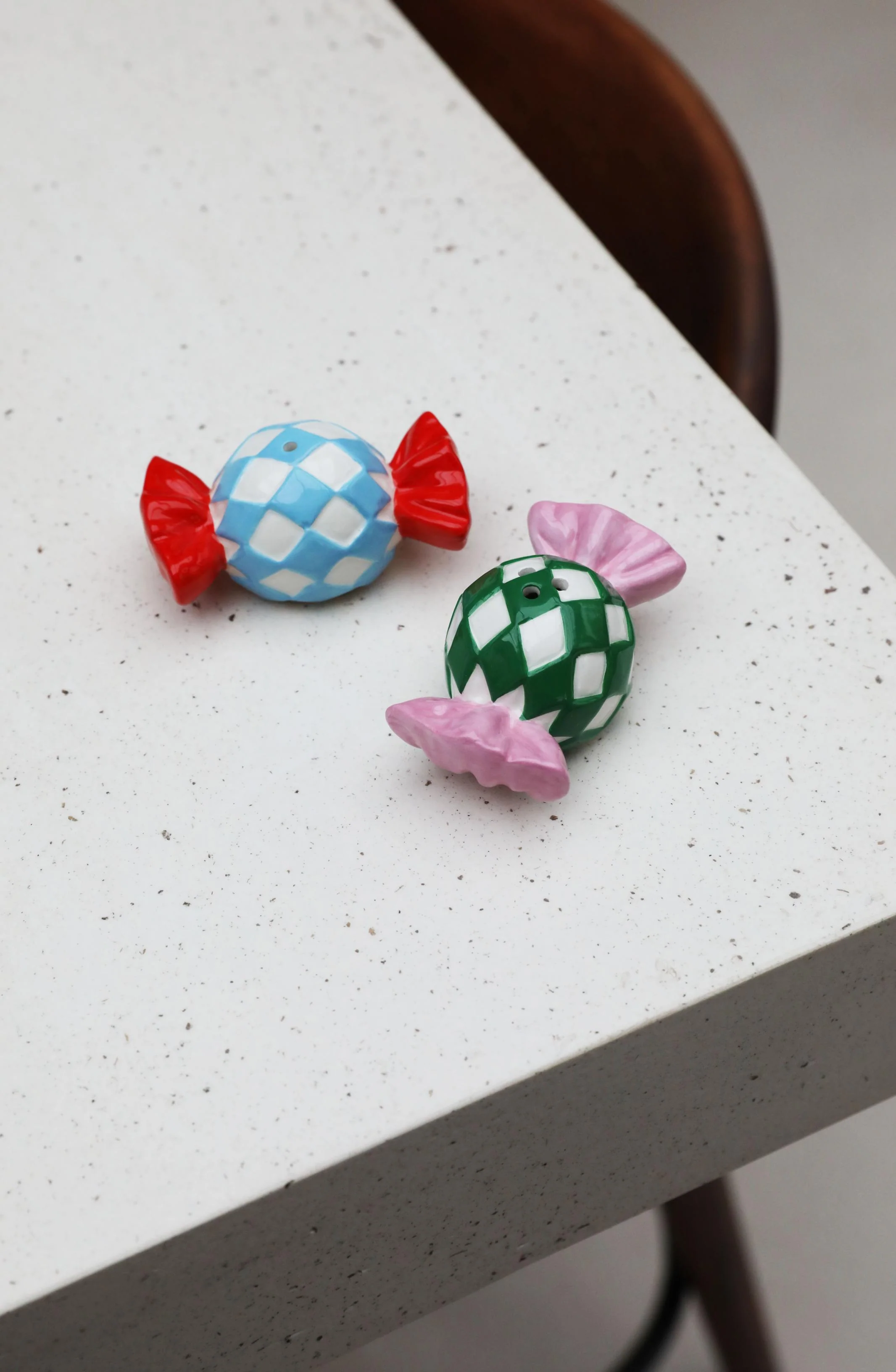 Solniczka i pieprzniczka CANDY CHECK kolorowa porcelana - Image 2