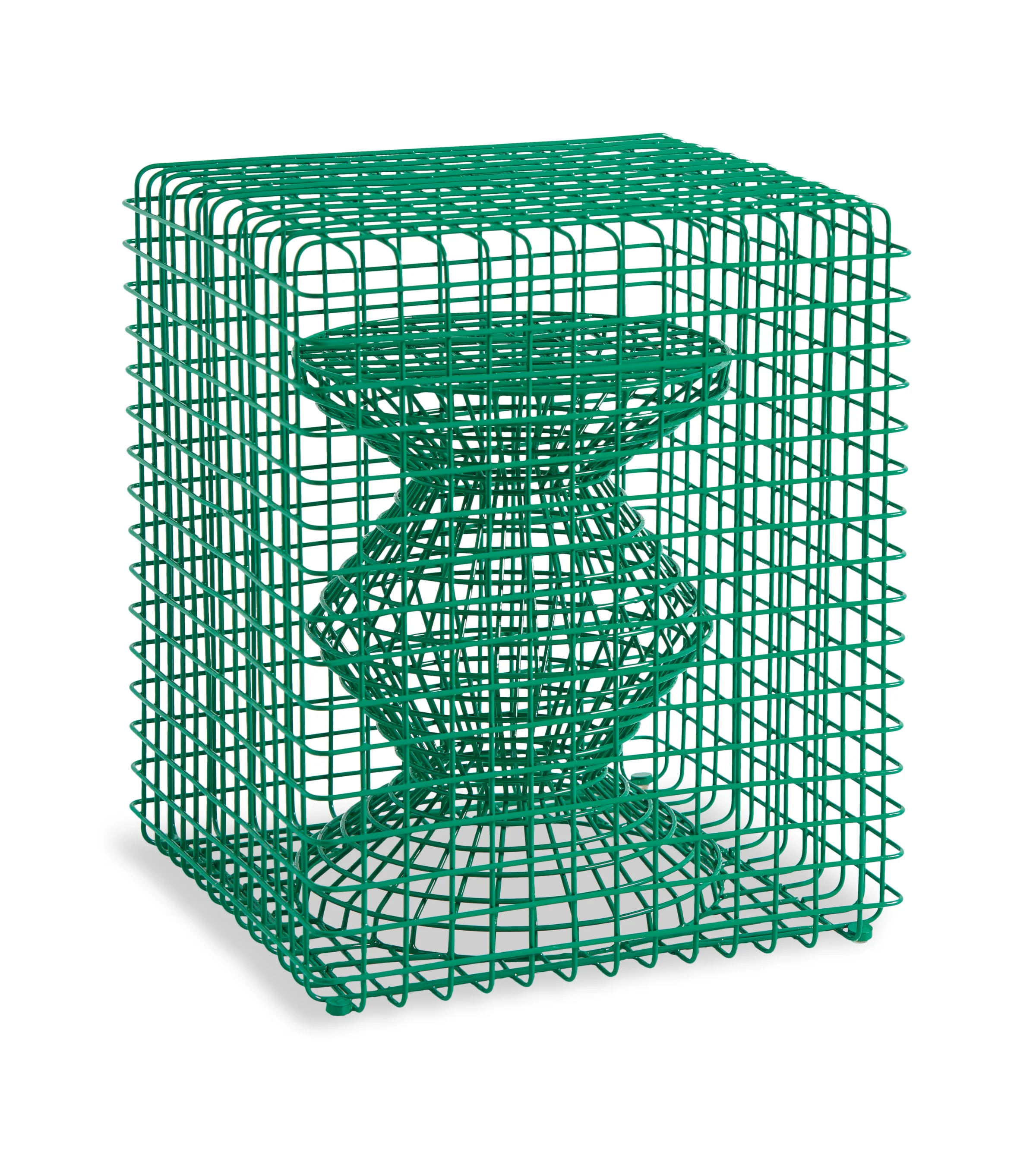 Stołek dekoracyjny ZIG ZAG WIRE zielony