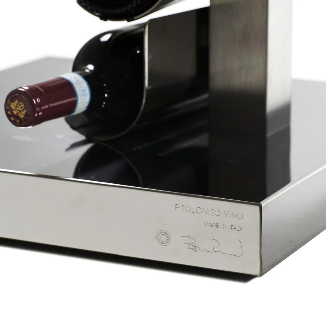 Stojak na wino PTOLOMEO VINO biały ze stalową podstawą - Image 6