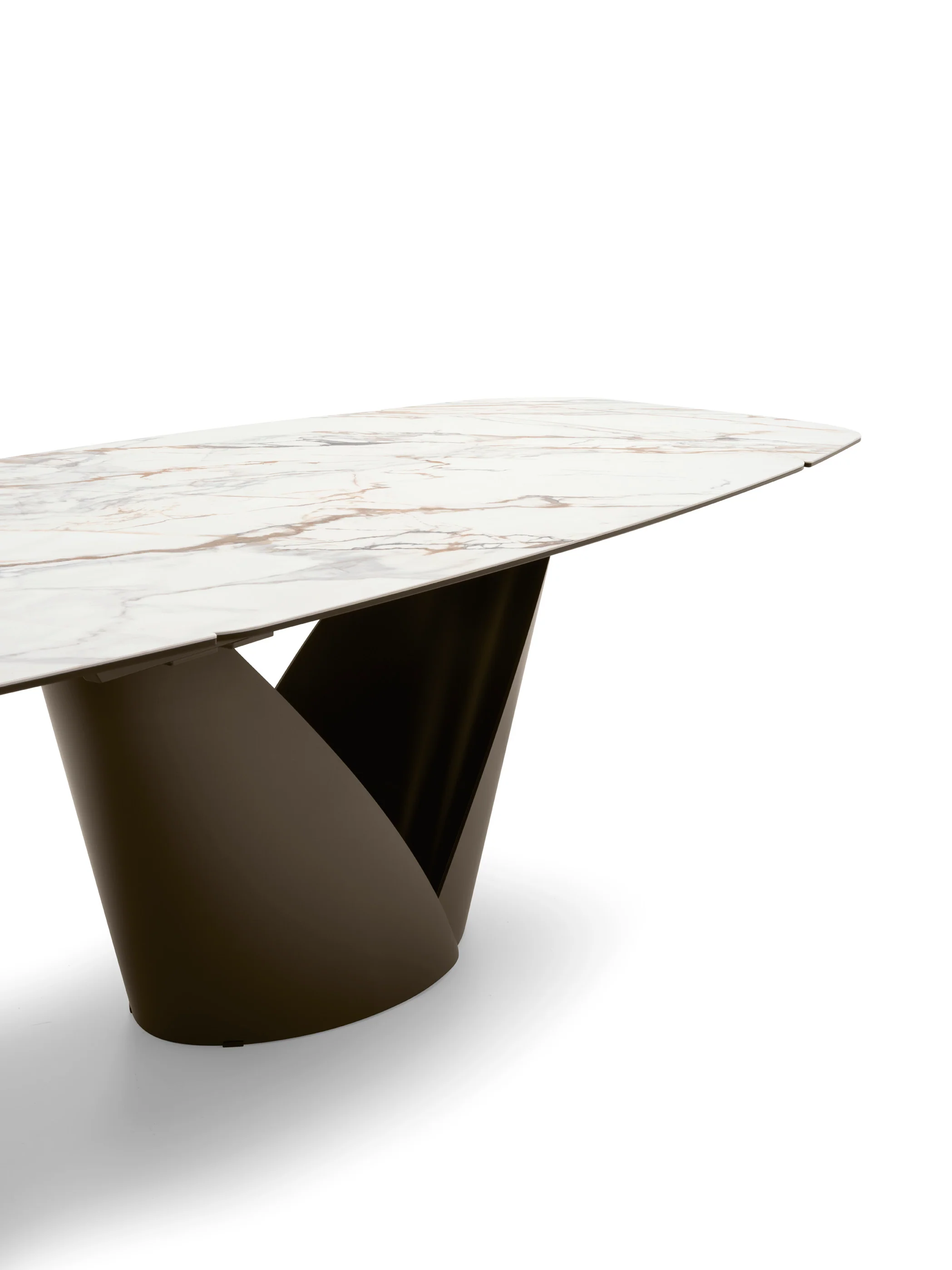 Stół rozkładany CALLA biały ceramiczny blat z brązową podstawą - Image 7