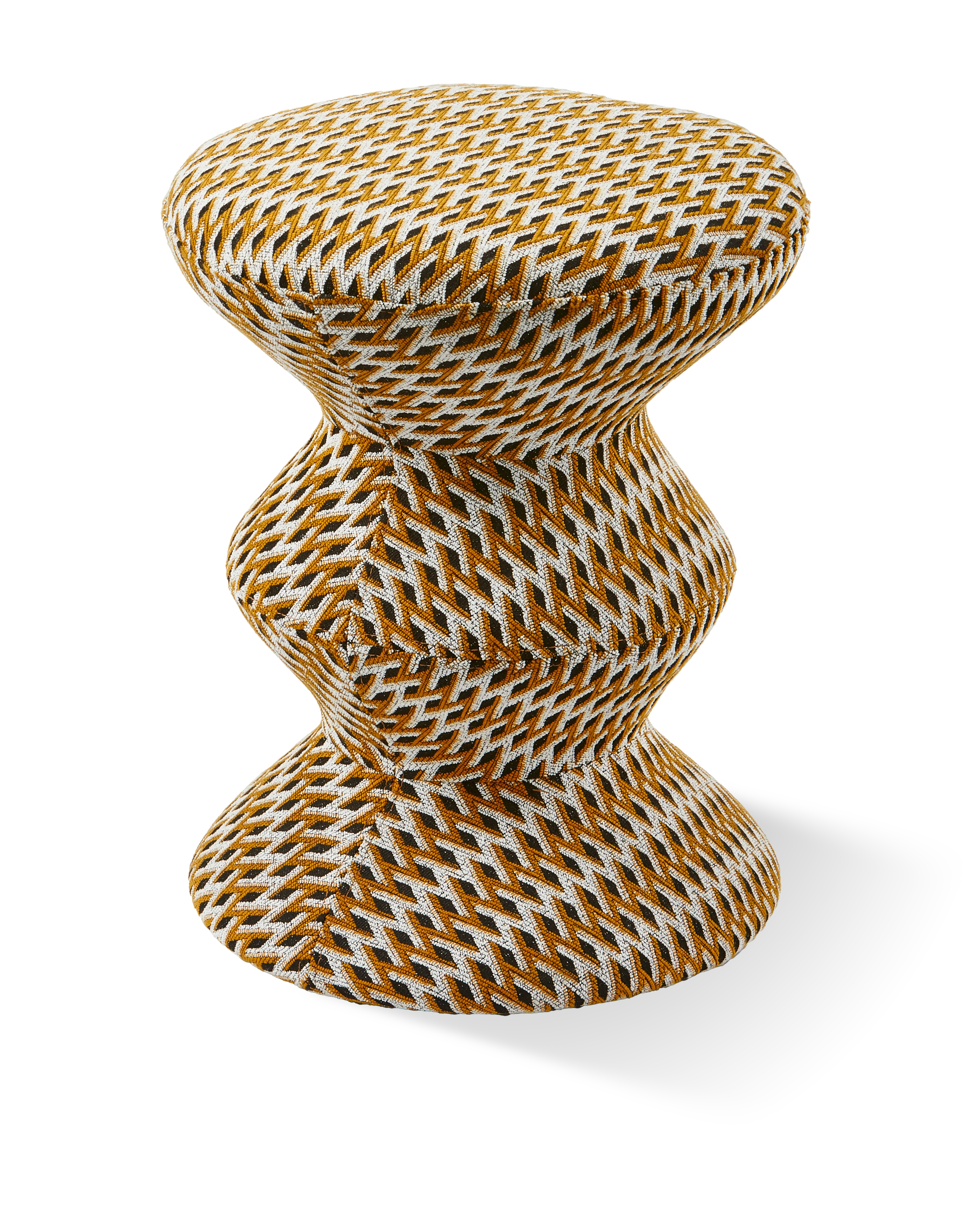 Stołek SOFT ZIG ZAG orche z białym i czarnym - Image 5