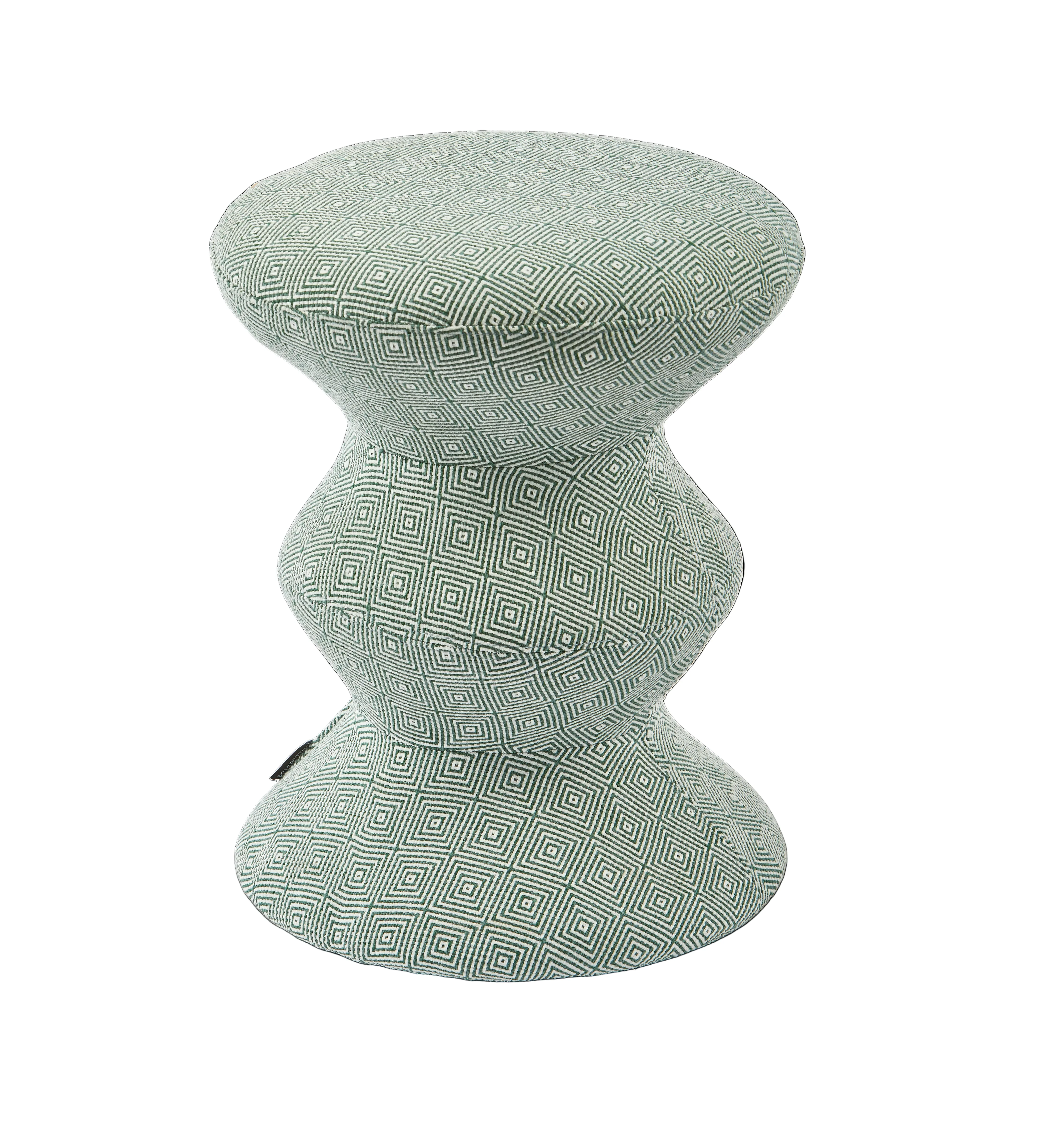Stołek SOFT ZIG ZAG zielony z białym