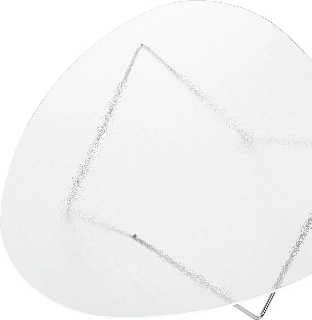 Stolik kawowy PEDRERA transparentne szkło z chromowaną podstawą - Image 8