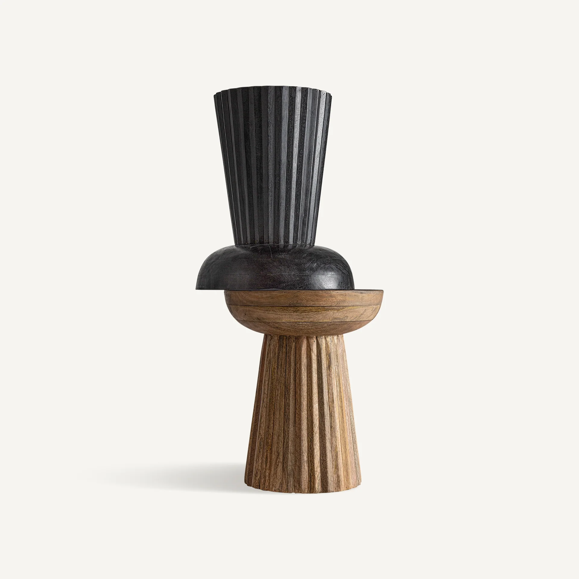 Stolik kawowy PLISSÉ WOOD czarne drewno mango - Image 7