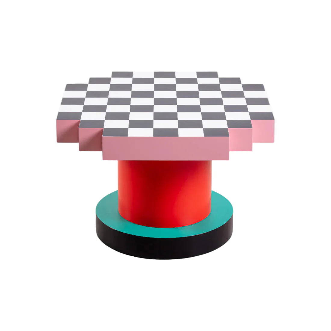 Stolik kawowy SUPERCOFFEE CHESSBOARD różowy z czerownym - Image 3