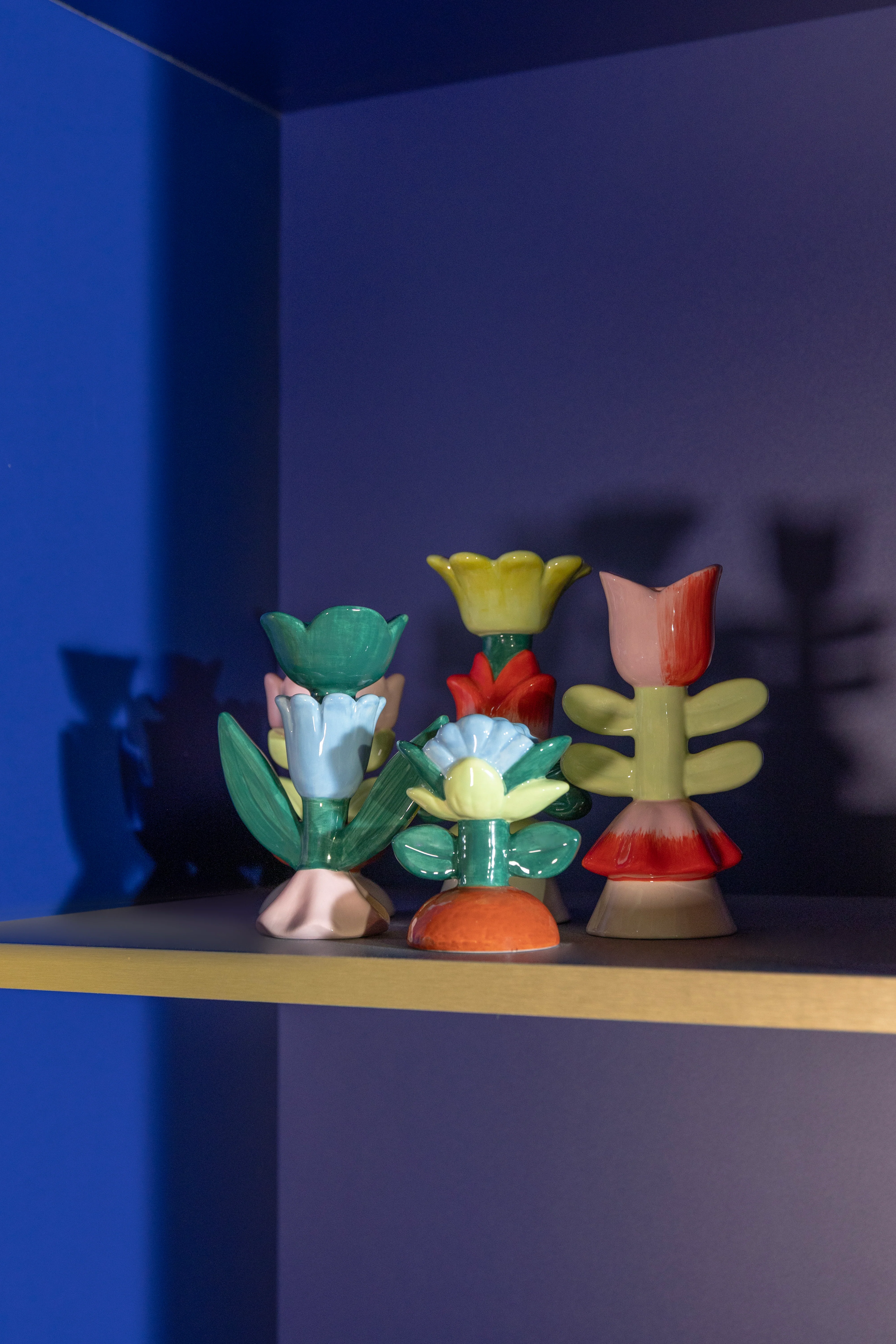 Świecznik BLUME zielony z czerwonym i żółtym - Image 5