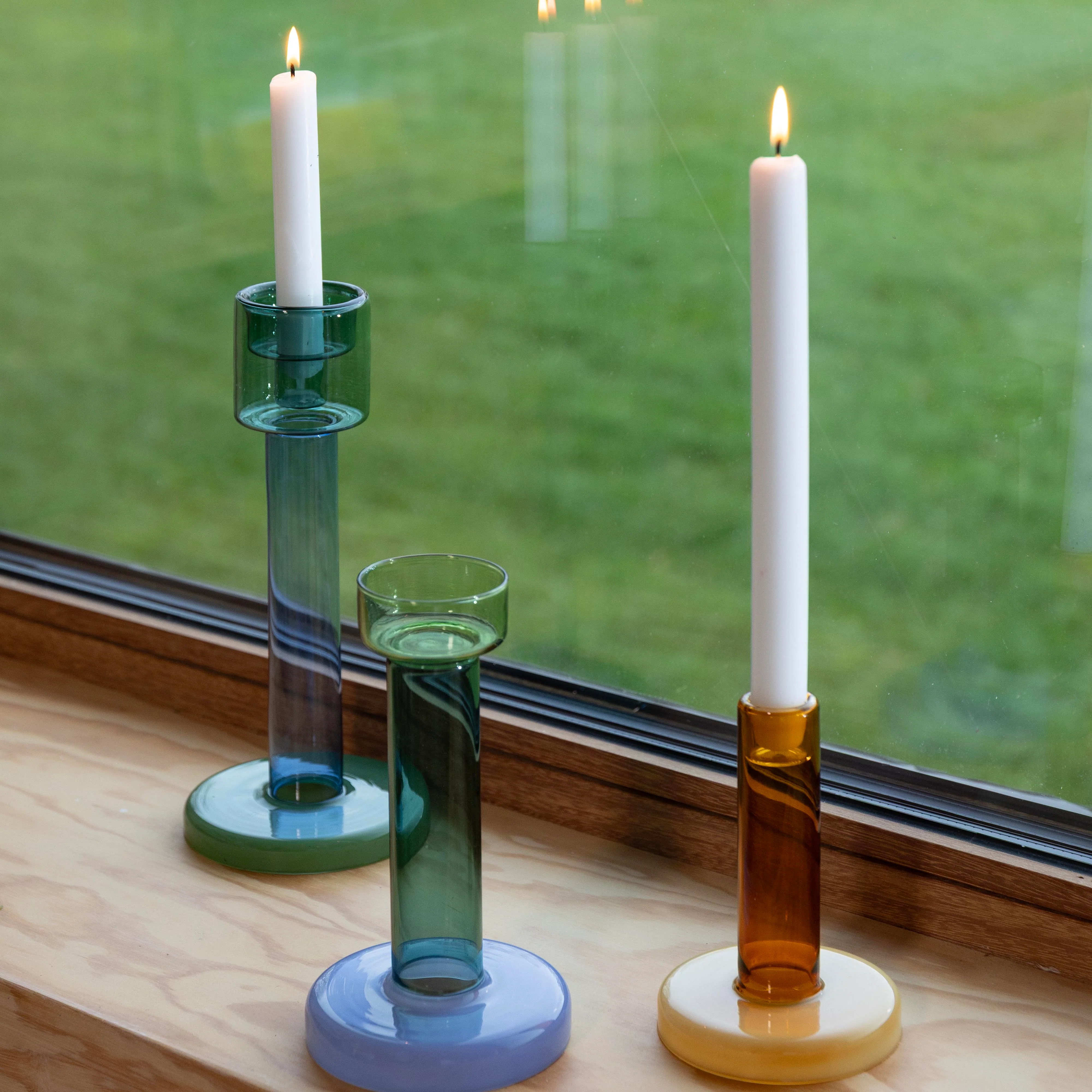 Świecznik na tealight BOLE zielony z fioletowym - Image 2