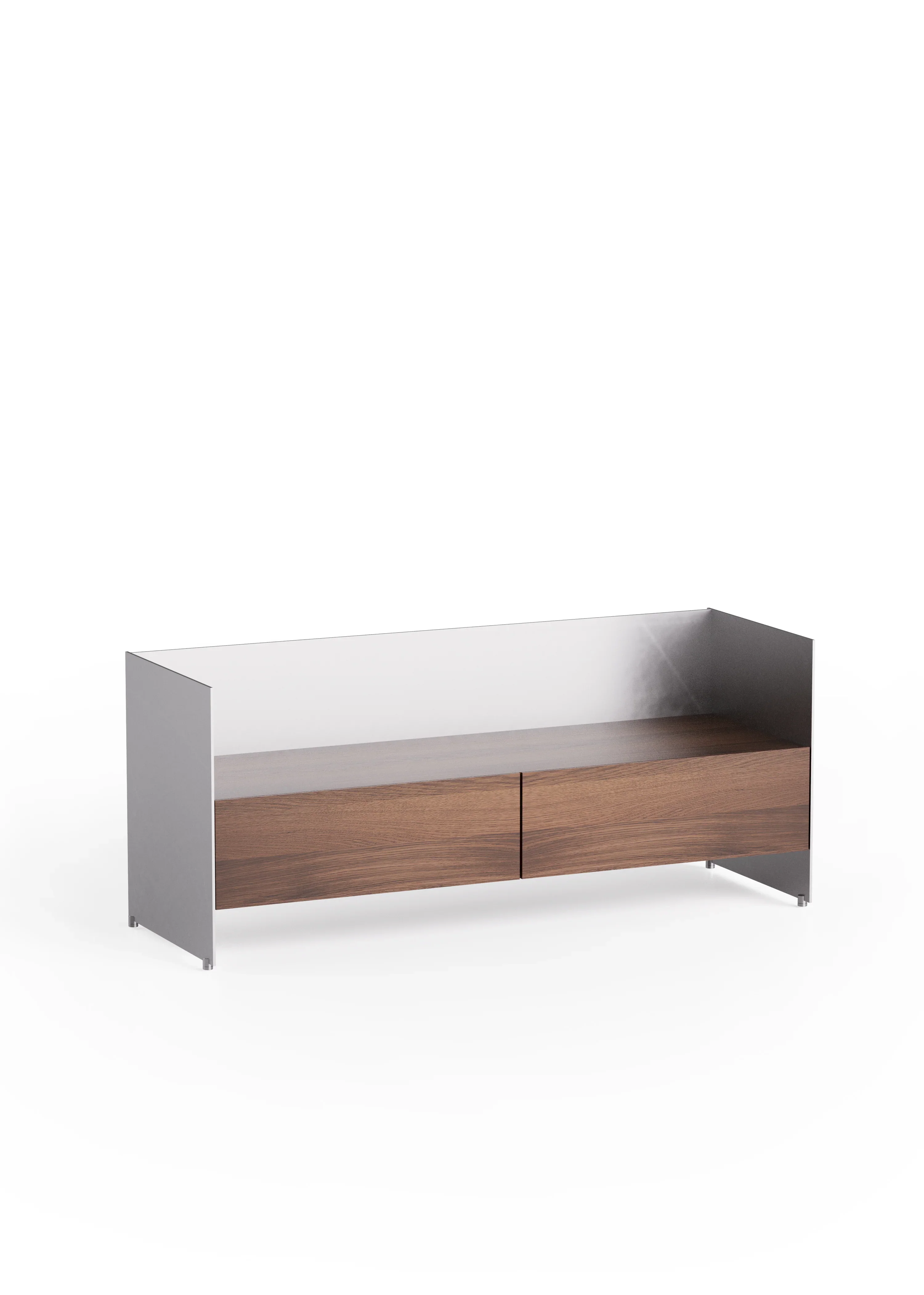 Szafka ALOOX 120 ciemne drewno dębowe z aluminiowym wykończeniem - Image 4