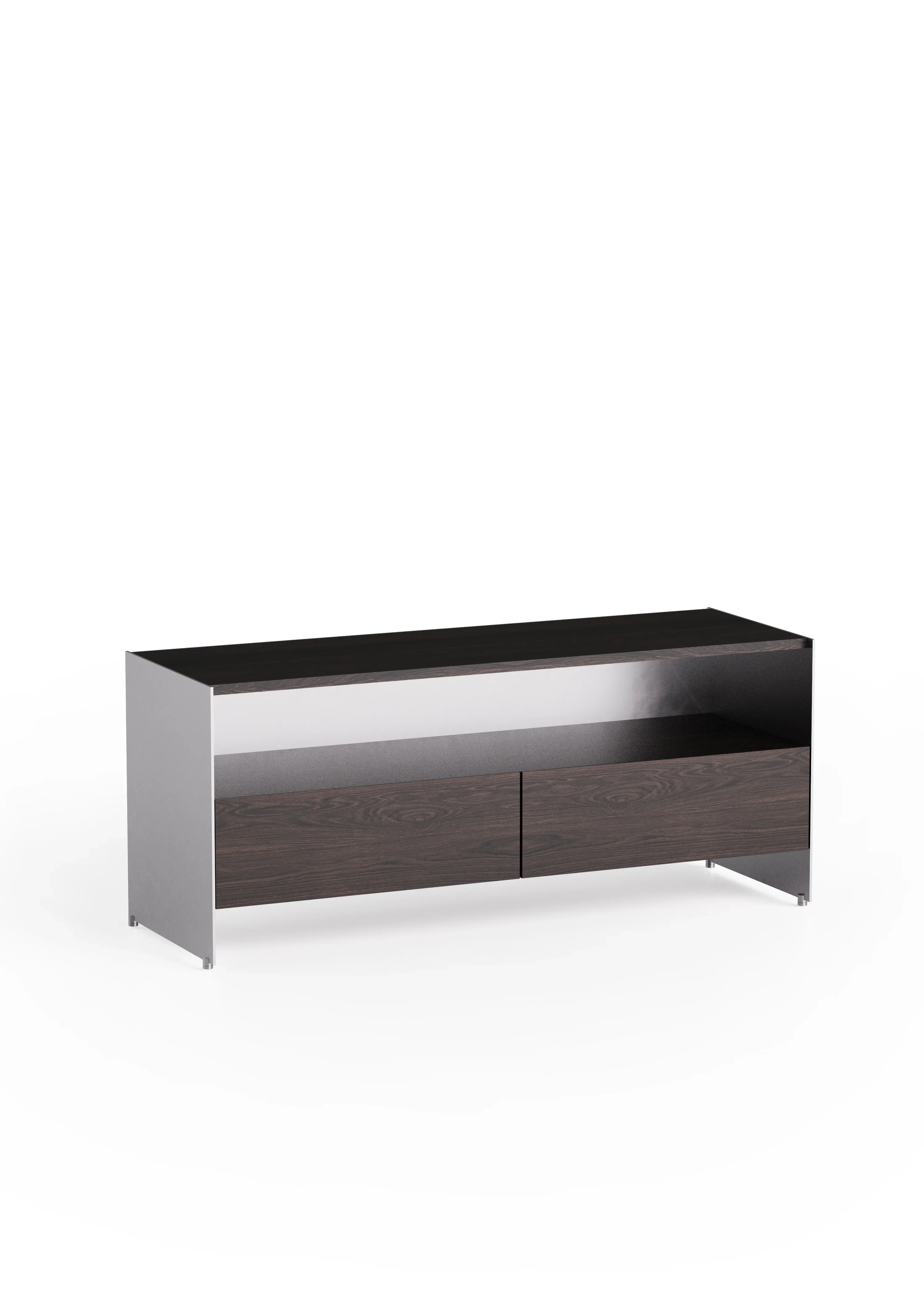 Szafka ALOOX 120 hebanowe drewno dębowe z aluminiowym wykończeniem - Image 3