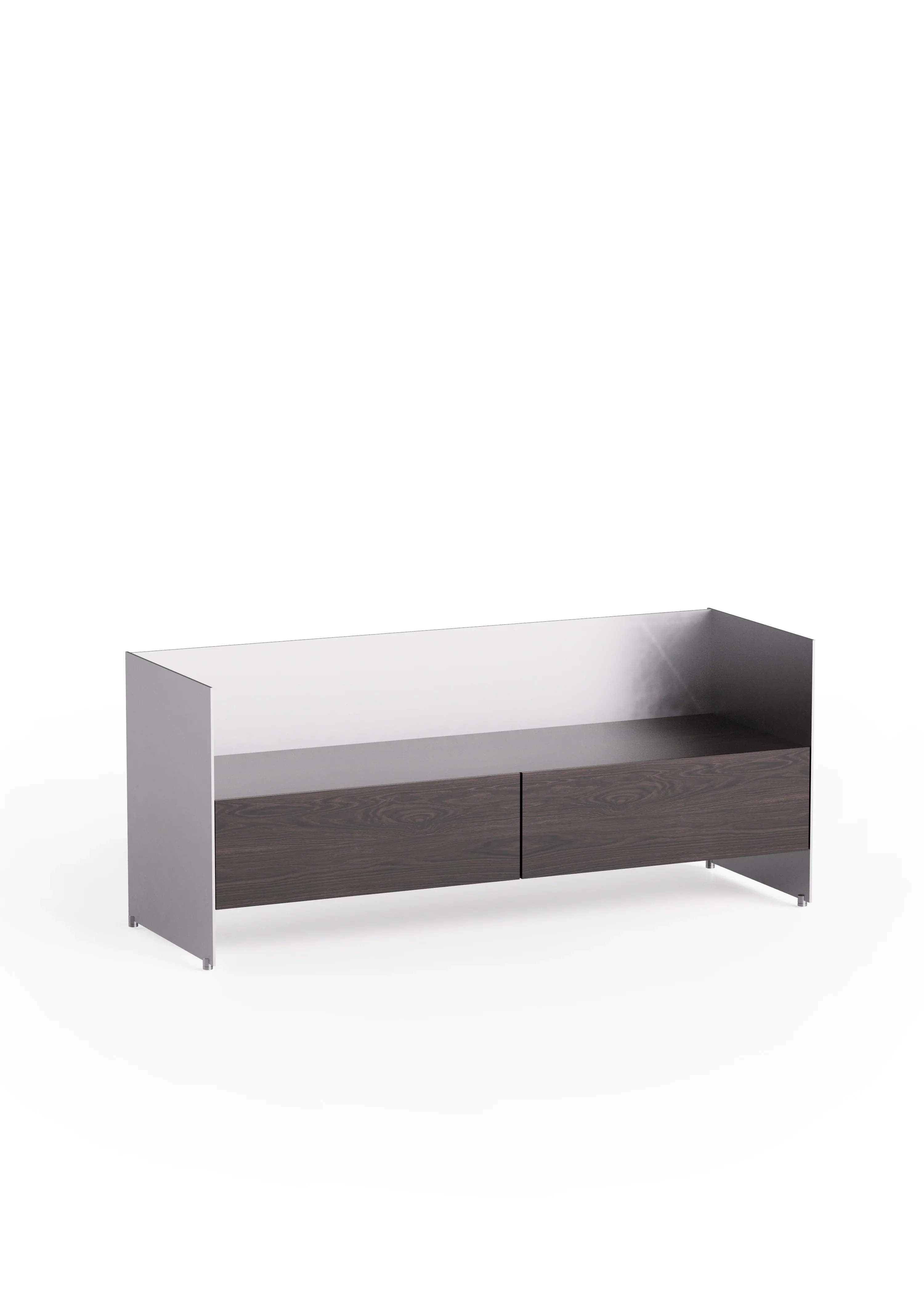 Szafka ALOOX 120 hebanowe drewno dębowe z aluminiowym wykończeniem - Image 4
