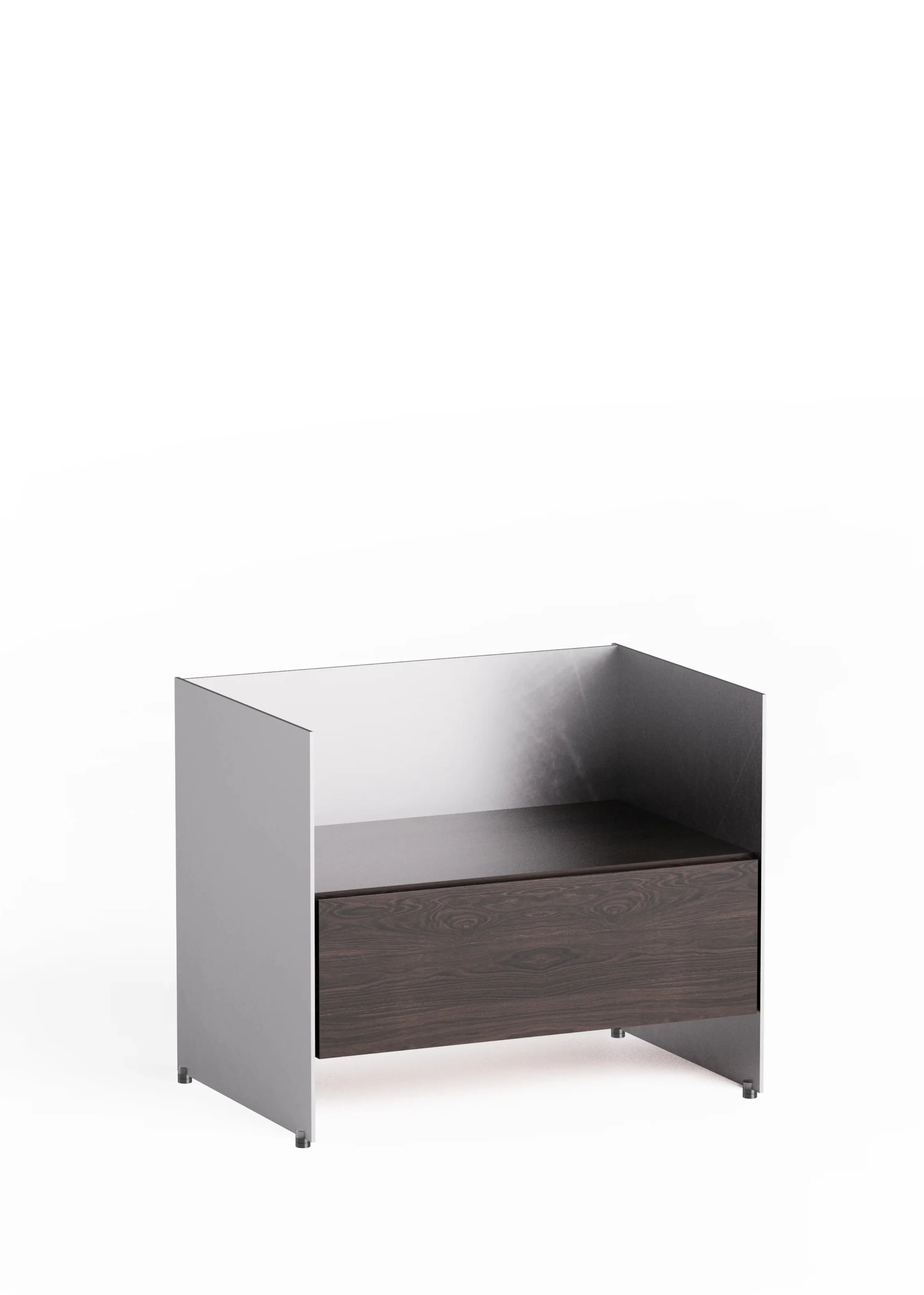 Szafka ALOOX 60 hebanowe drewno dębowe z aluminiowym wykończeniem - Image 5