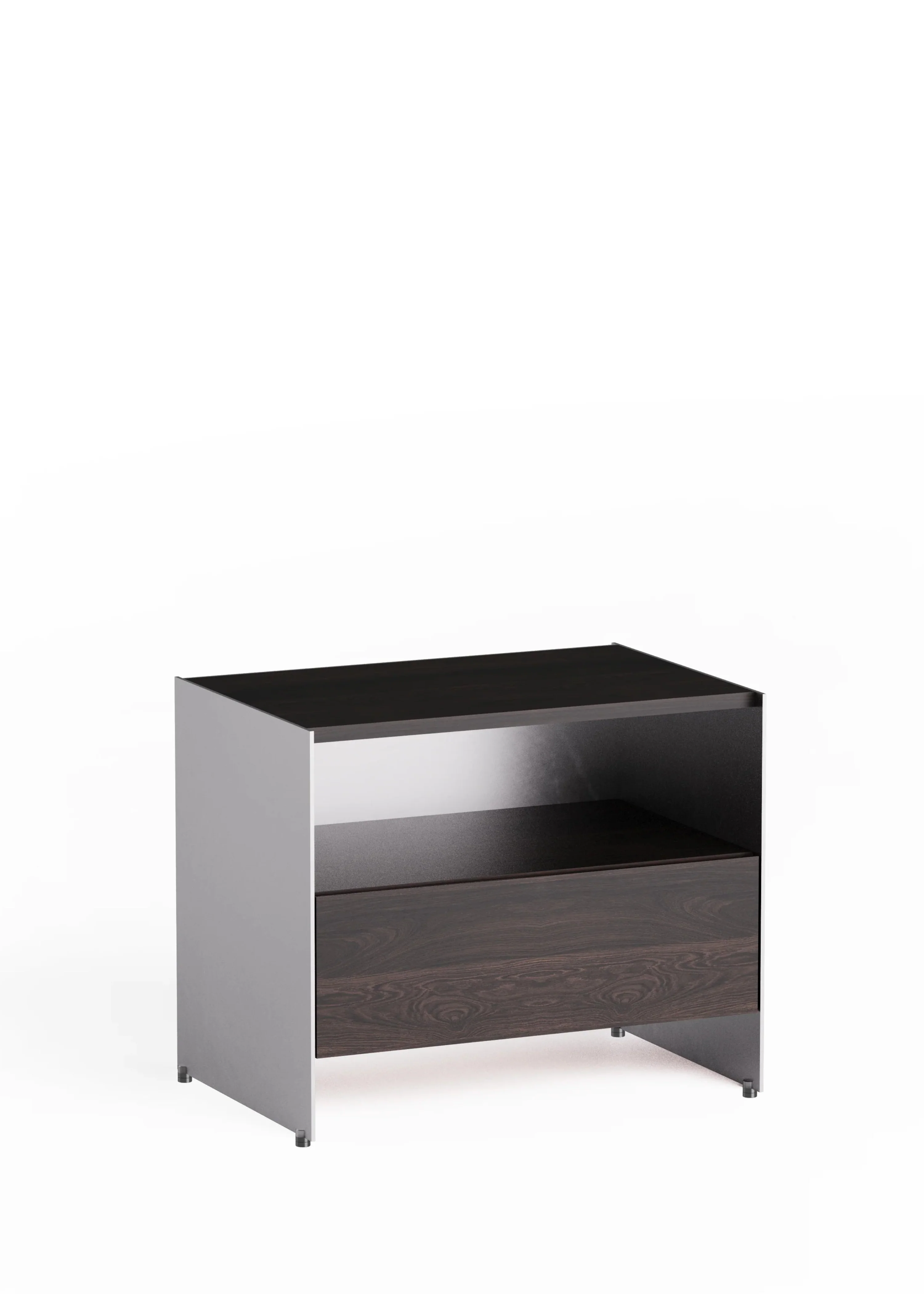 Szafka ALOOX 60 hebanowe drewno dębowe z aluminiowym wykończeniem - Image 6
